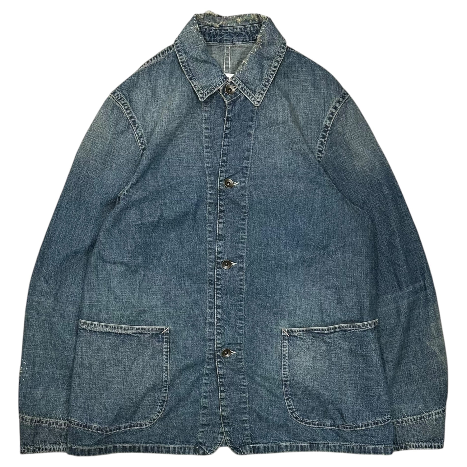 MAISON MARGIELA(メゾンマルジェラ) 2026AW SPORTS JACKET スポーツ デニム ジャケット S50AM0658 42 ライトインディゴ デストロイ カバーオール