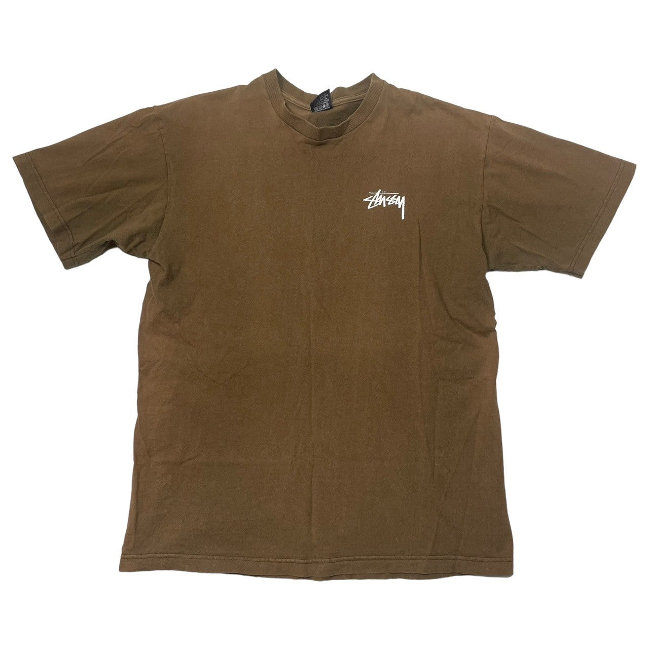 STUSSY(ステューシー) 90's~00's hibiscus & chimpanzee rider Tシャツ ハイビスカス チンパンジー ライダー 紺タグ SIZE M ブラウン 90~00年代 OLD STUSSY