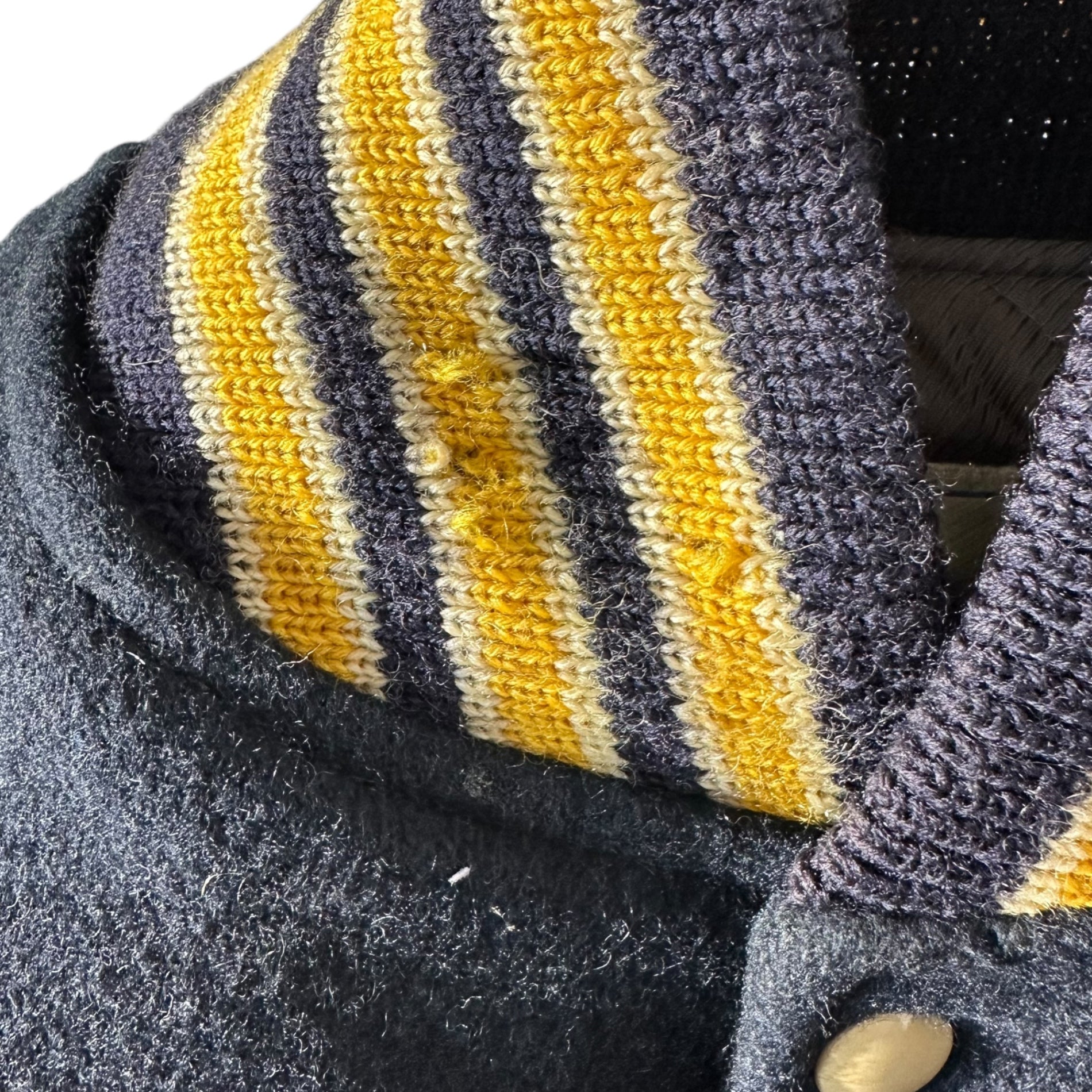 CATCH BALL(キャッチボール) 80's USA made Stadium Jacket スタジアム ジャケット 42(L程度) ネイビー×ベージュ 80年代 ヴィンテージ 古着 スタジャン ブルゾン レザー袖 ウール USA製