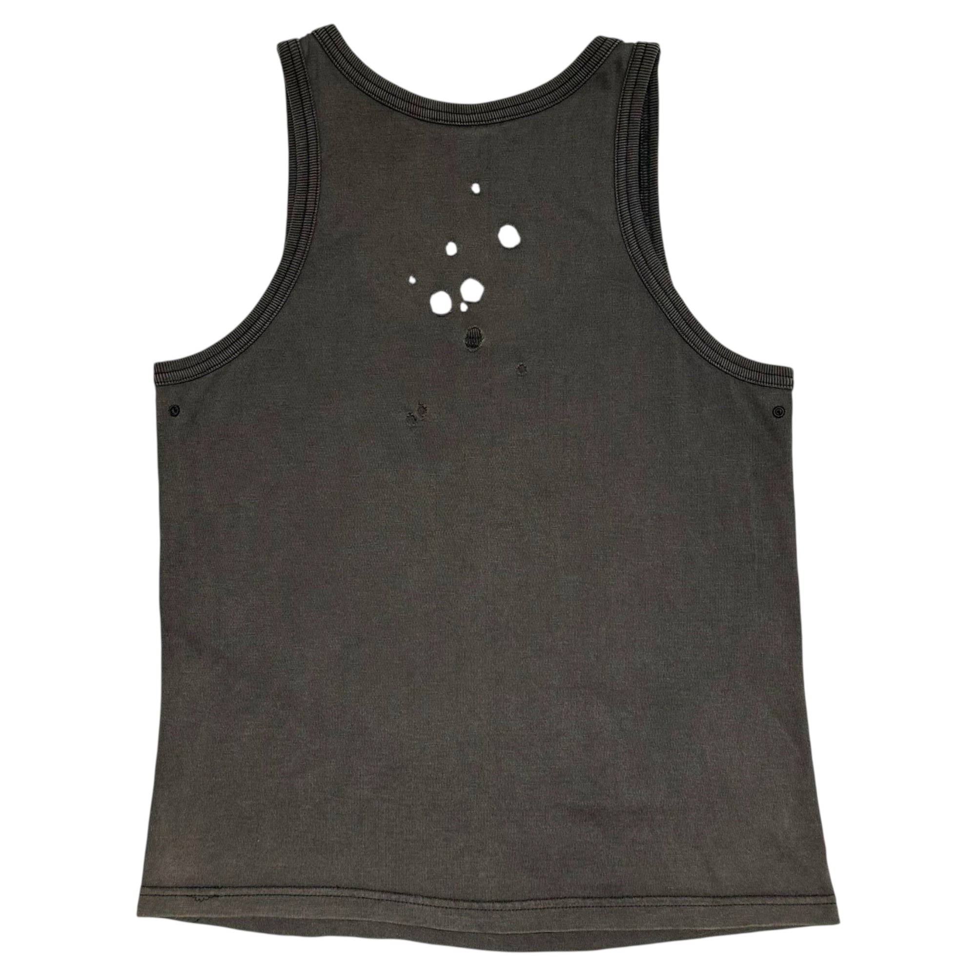 NUMBER (N)INE(ナンバーナイン) 01SS ”TIME” Perforated skull tank top タイム期 穴あき ドクロ スカル プリント タンクトップ 0(XS) チャコールグレー 00's アーカイブ
