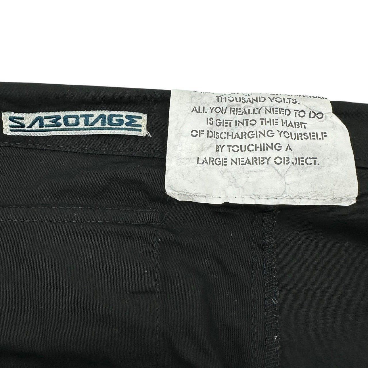 SABOTAGE(サボタージュ) 00's Gimmick Tech Parachute Pants ギミック テック パラシュート パンツ M ブラック Y2K