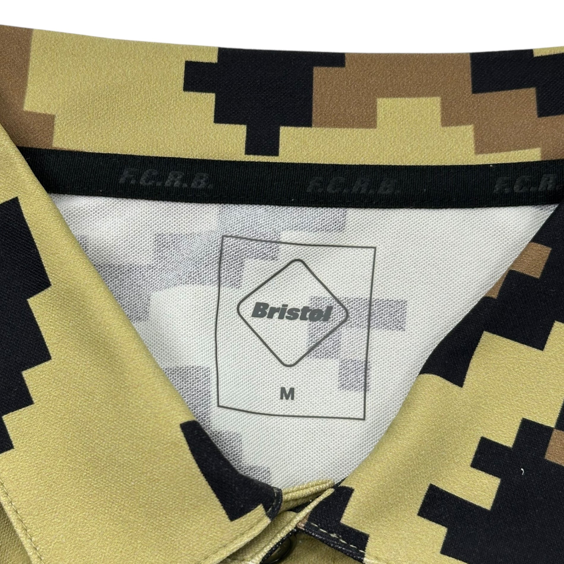 F.C.Real Bristol FCRB(エフシーレアルブリストル) 23SS WHOLE PATTERN S/S POLO レオパード デジ カモ 半袖 ポロ シャツ FCRB-230036 M カーキ×ブラック