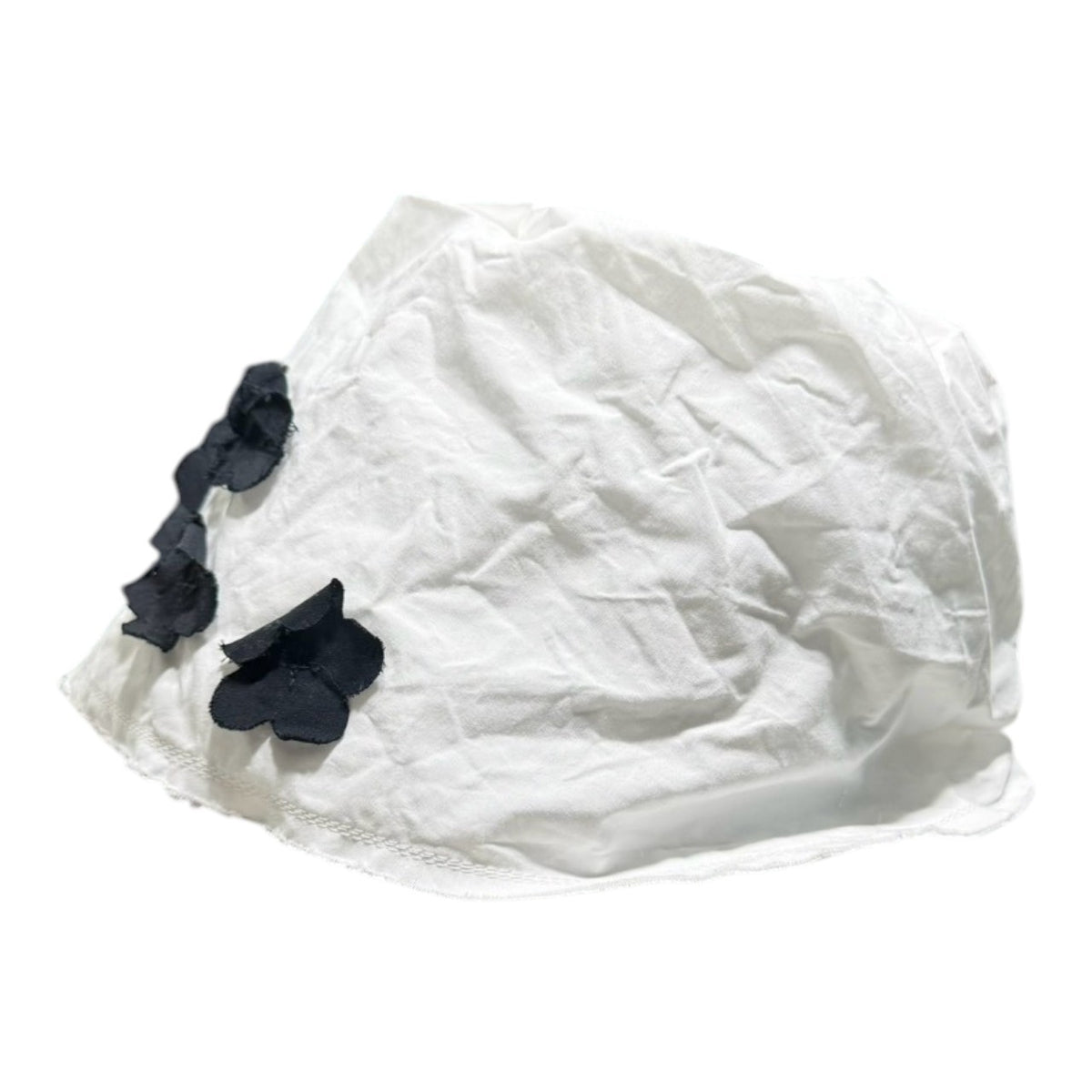 SCHA(シャ) Floral-Corsage Cotton Hat 花 コサージュ コットン ハット ART#1908 FREE ホワイト×ブラック ドーバーストリートマーケット取扱