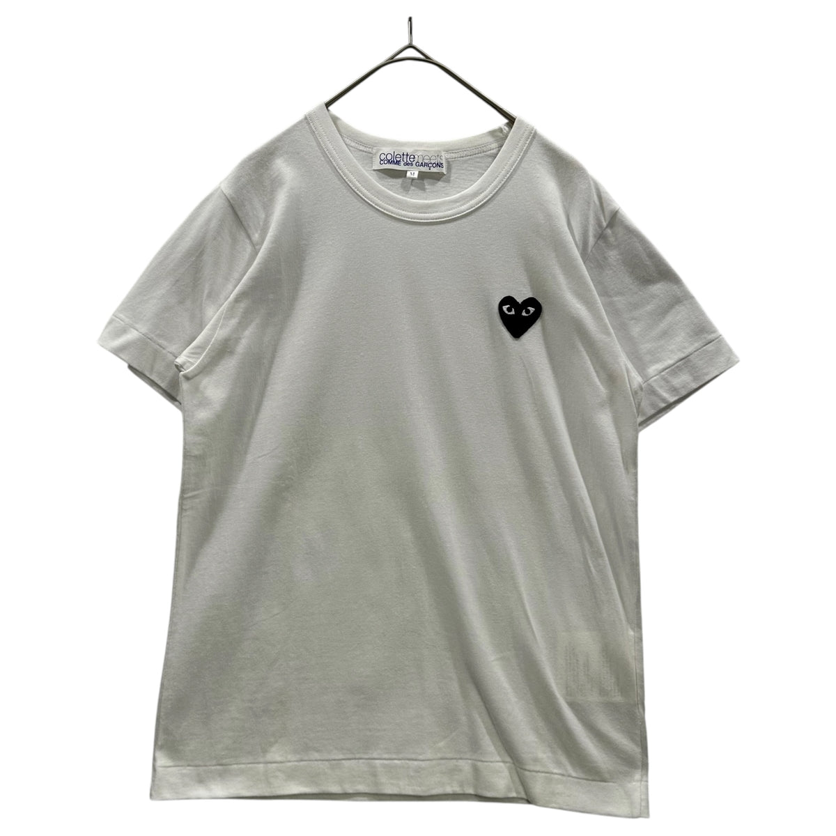 colette meets COMME des GARCONS(コレットミーツ コムデギャルソン) 2004AW Heart Logo Crew Neck T-Shirt ハートロゴ クルーネック Tシャツ IN-T601 M ホワイト×ブラック AD2004