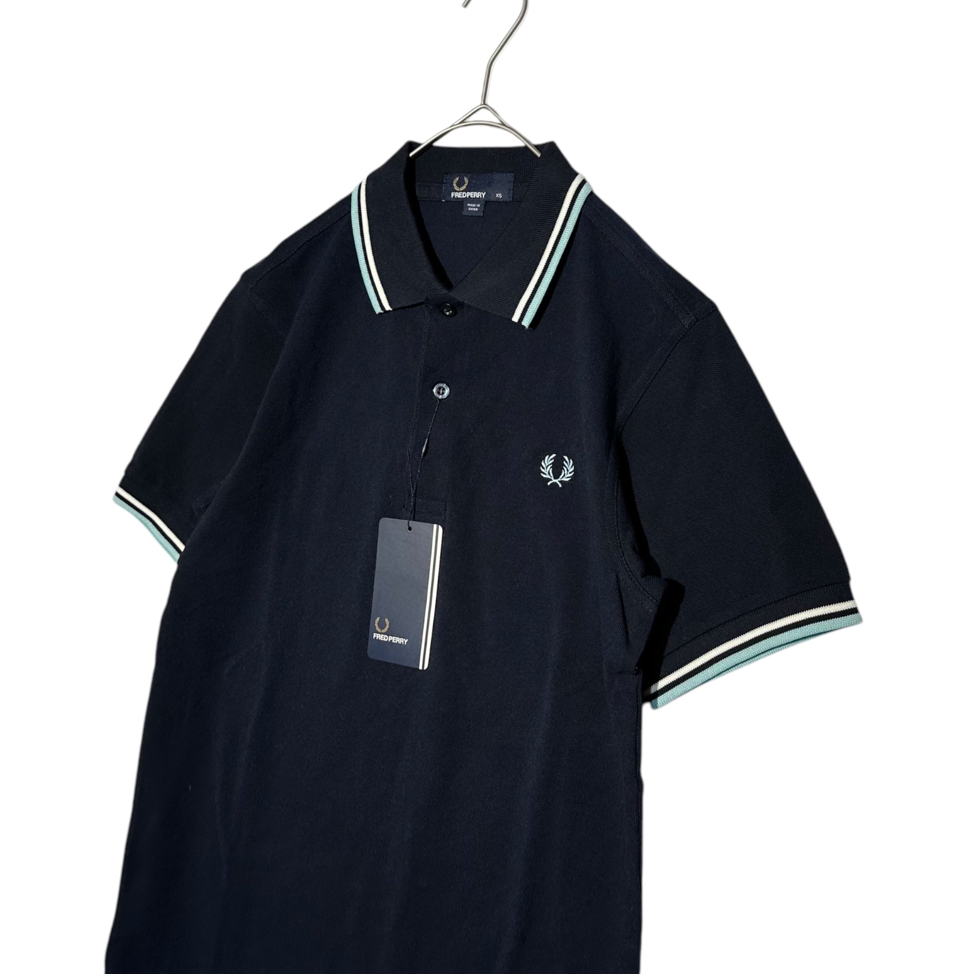 FRED PERRY(フレッドペリー) Pique logo embroidery polo shirt 鹿の子 ロゴ刺繍 ポロシャツ M1200 XS ネイビー