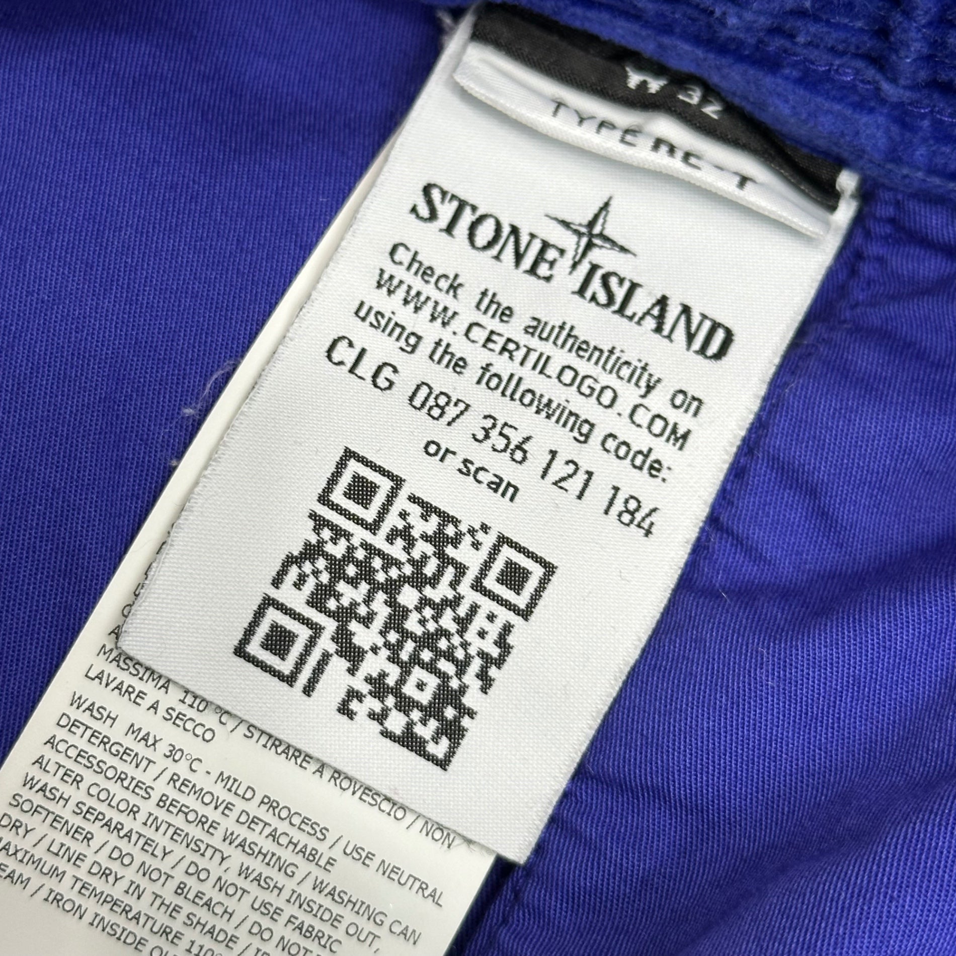 STONE ISLAND(ストーンアイランド) Corduroy Big Pocket Trainer Pants コーデュロイ ビッグポケット トレーナー パンツ 751530811 W32 ブルー