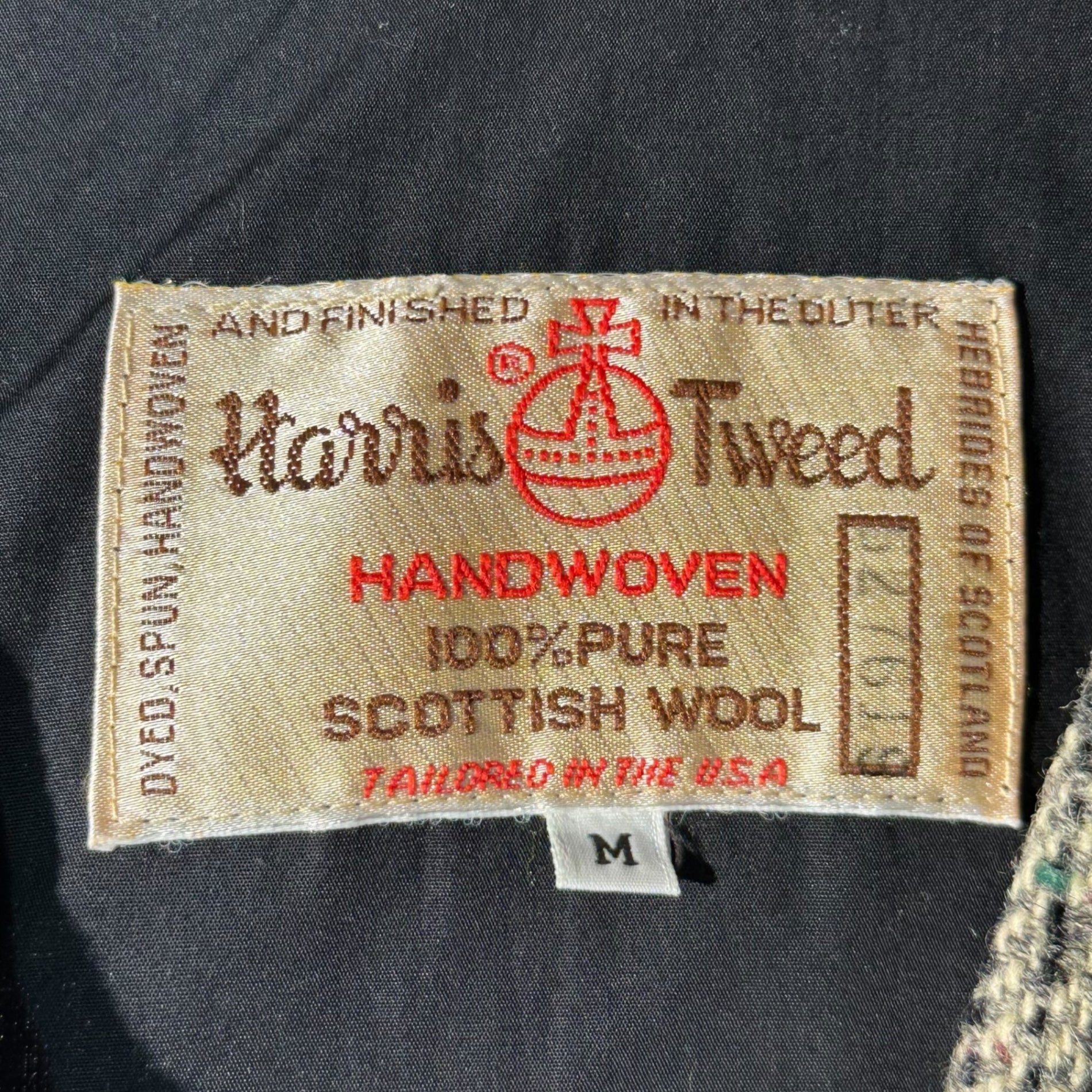 Harris Tweed(ハリスツイード) 90's Patchwork Wool Tweed Gilet パッチワーク ウール ツイード ジレ M グレー×ボルドー 90年代 ベスト