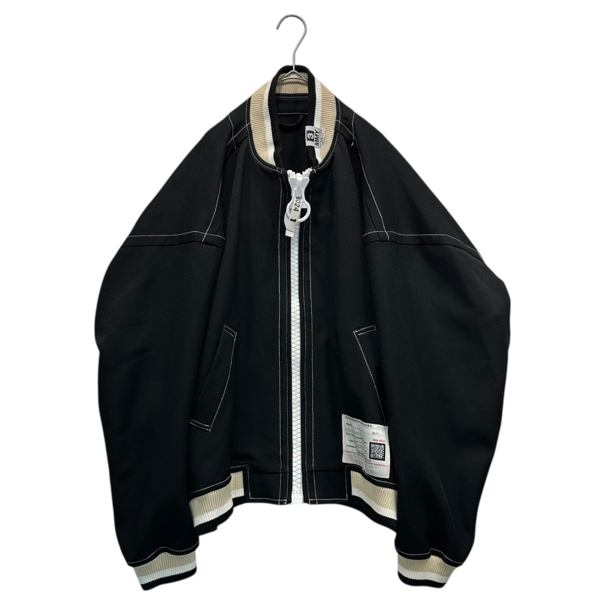 Maison MIHARA YASUHIRO(メゾンミハラヤスヒロ) 24SS BIG ZIP BLOUSON ビッグジップ ブルゾン A12BL062 44 ブラック ジャケット