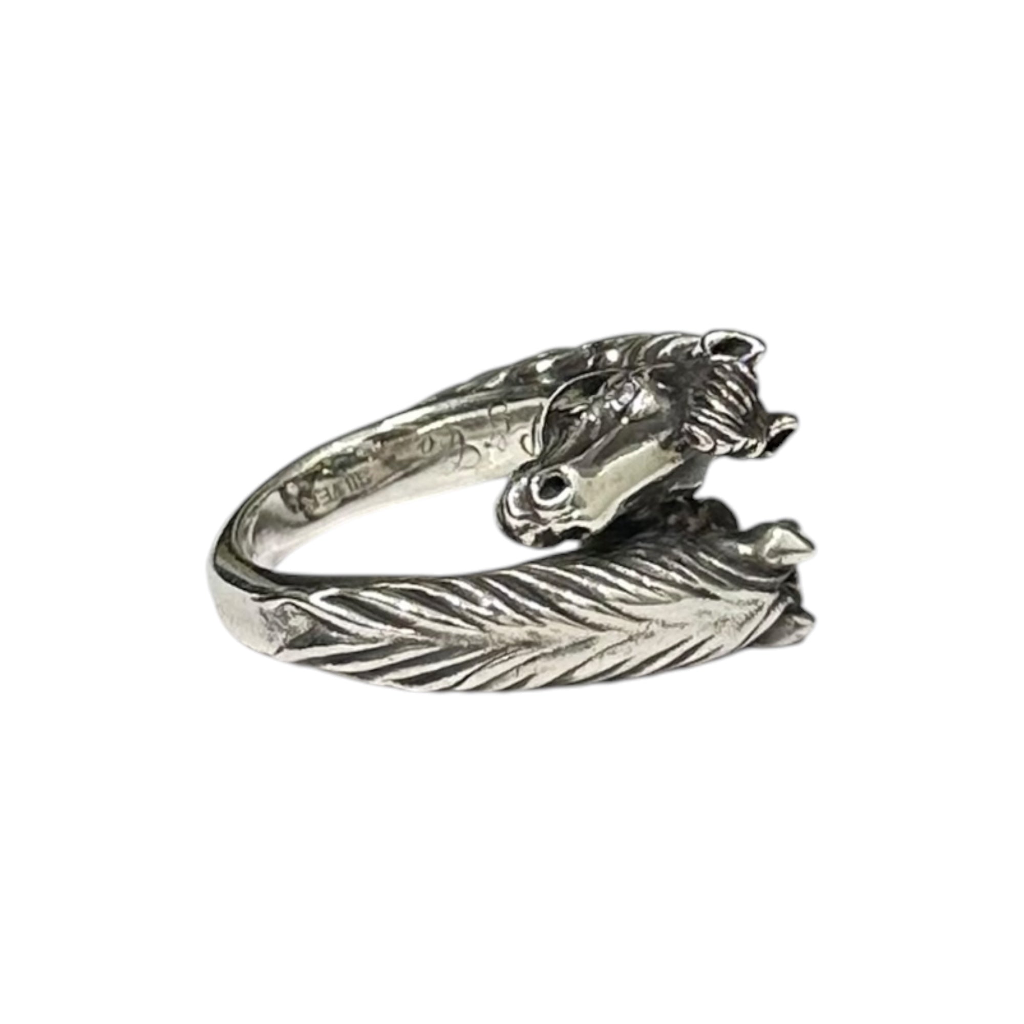 Peanuts&Co.(ピーナッツアンドカンパニー) TWO FACE HORSE RING 2フェイス ホース リング ブラック ダイヤモンド 11号 シルバー 馬 指輪