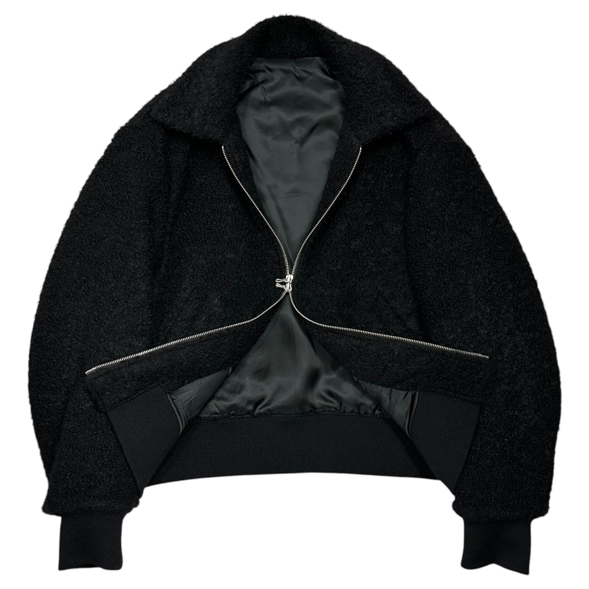 URU(ウル) 2025FW WOOL BOA ZIP UP BLOUSON ウール ボア ジップアップ ブルゾン 25FWB01 2(M程度) ブラック 2025AW 参考定価74,800円(税込)