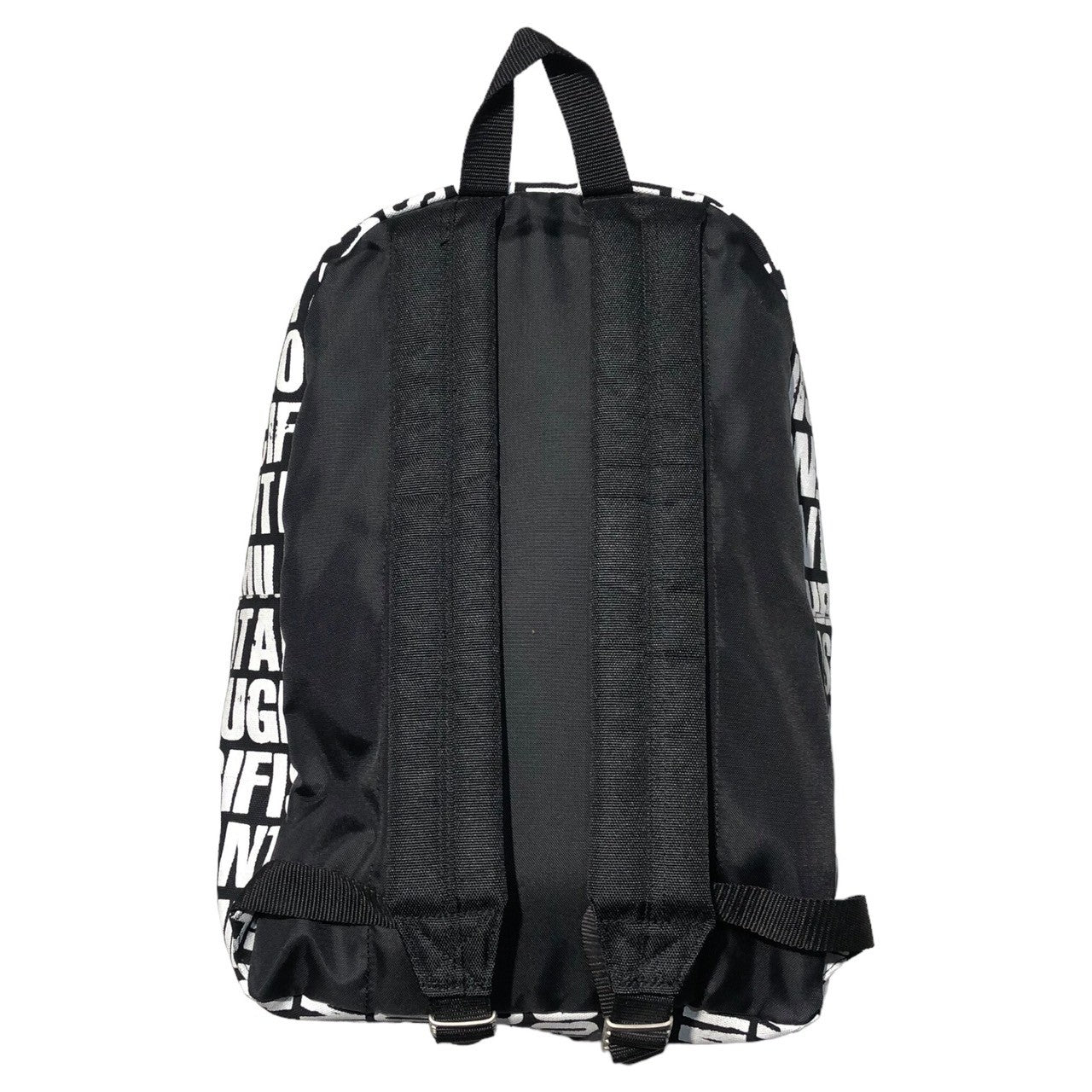 GOODENOUGH × militant pacifist × FABRICK(グッドイナフ×ミリタントパシフィスト×ファブリック) all over logo backpack ロゴ リュック バックパック ブラック×ホワイト