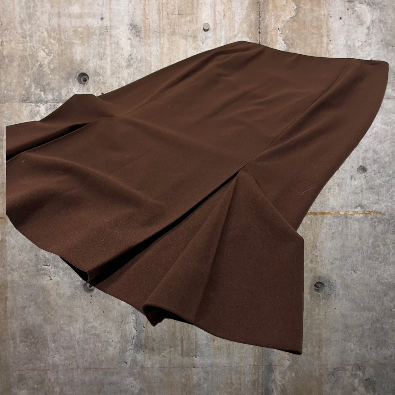 HERMES(エルメス) by Jean Paul Gaultier Stretch Wool Skirt/ゴルチエ期ストレッチウールスカート/デザインスカート SIZE 36(S) ブラウン 稀少アイテム 美品