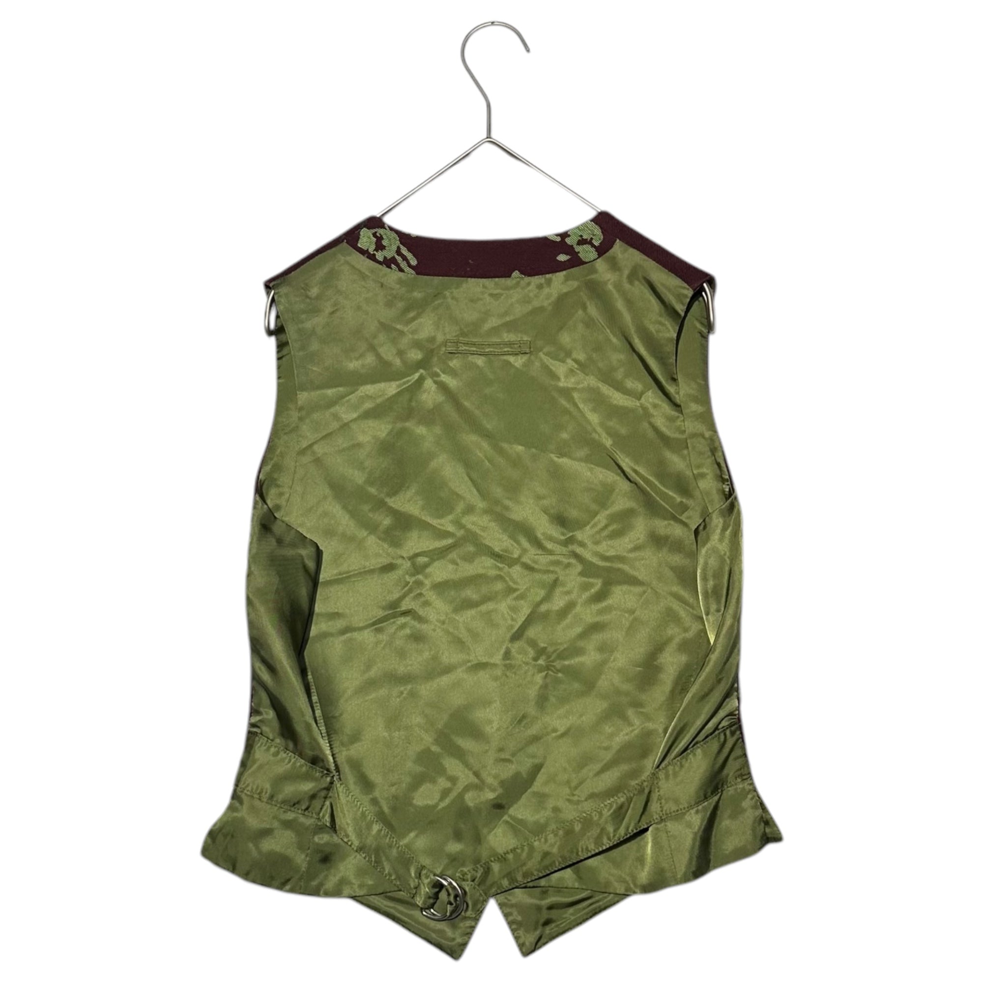 Jean Paul GAULTIER FEMME(ジャンポールゴルチエファム) 90~00's Archive Handprint Print Vest Gilet 90~00's アーカイブ 手形 プリント ベスト ジレ 40(レディースM~L程度、メンズS程度) パープル×グリーン