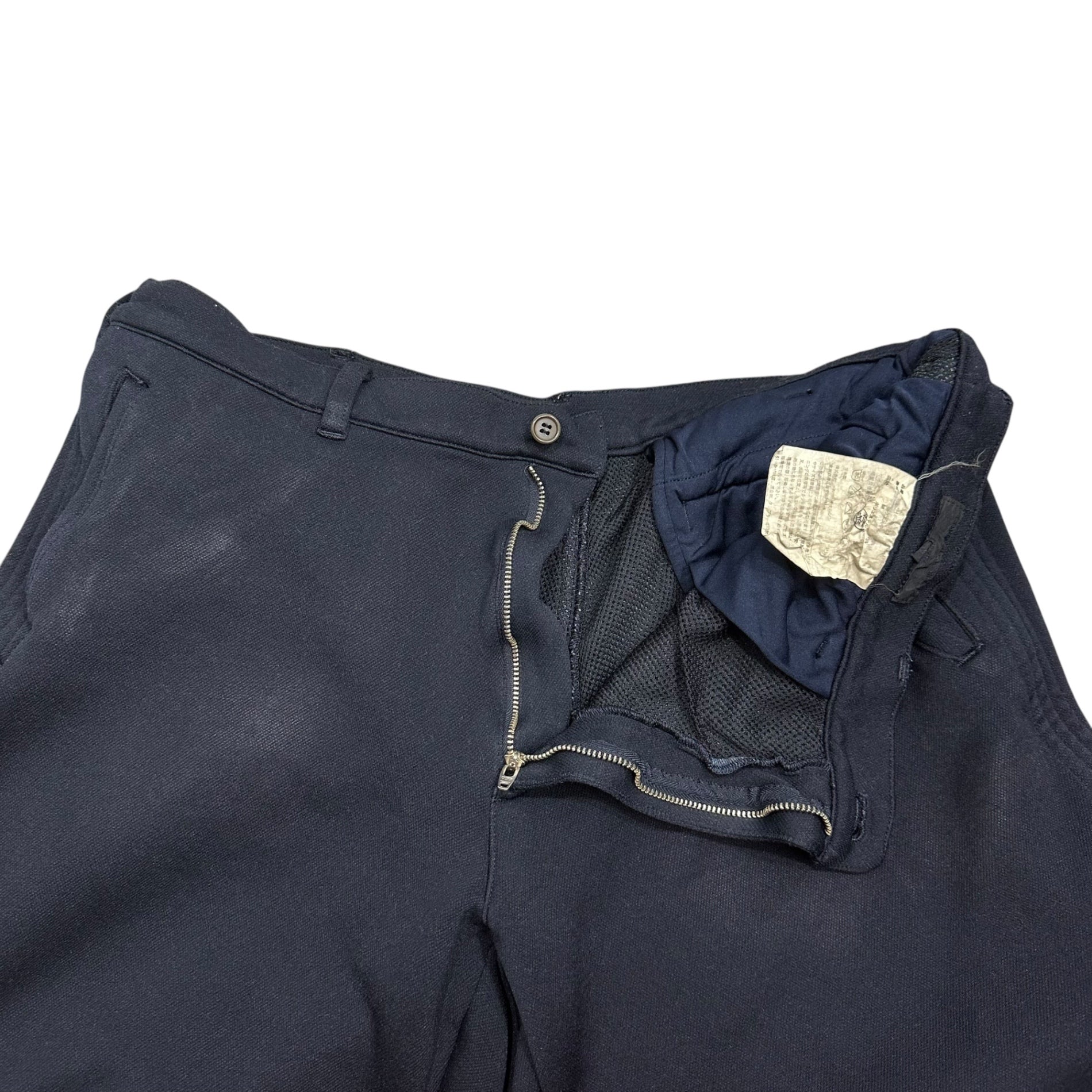 COMME des GARCONS HOMME(コムデギャルソンオム) 2010AW Polyester Full-Shrunk Side-Line Pants ポリエステル 縮絨 サイドライン パンツ HF-P021 L ネイビー AD2010 アーカイブ