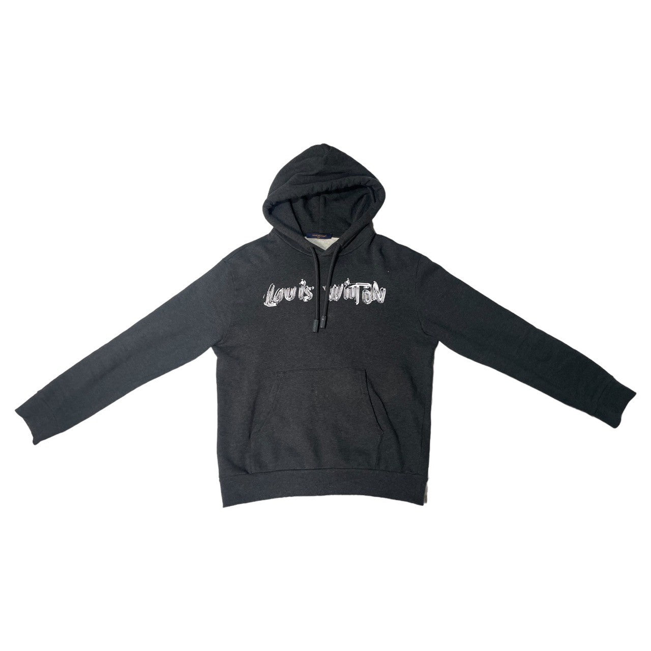 LOUIS VUITTON(ルイヴィトン) 24SS LOGO PRINT PARKA ロゴプリント パーカー RM241MQ UYR HQY47W M チャコールグレー×ホワイト