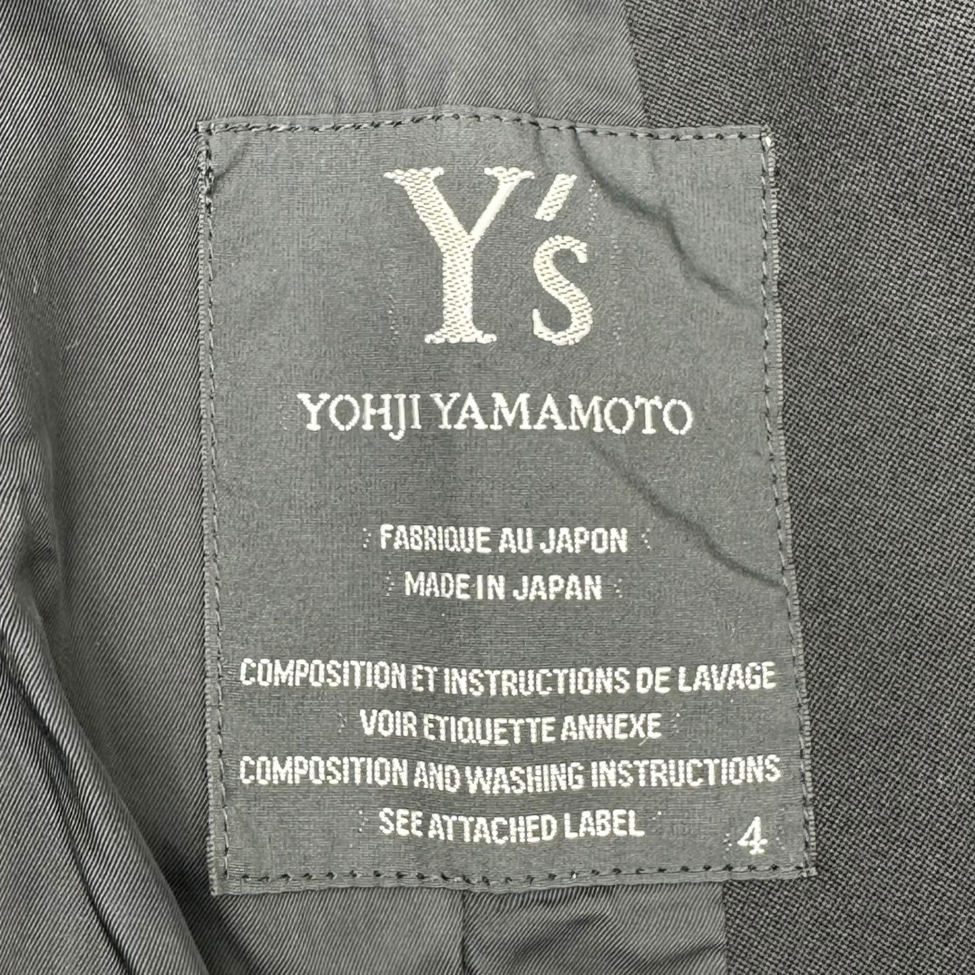 Y's(ワイズ) double-breasted tailored jacket ダブルブレスト テーラード ジャケット YJ-J28-544 4(XL程度、メンズM程度) ブラック