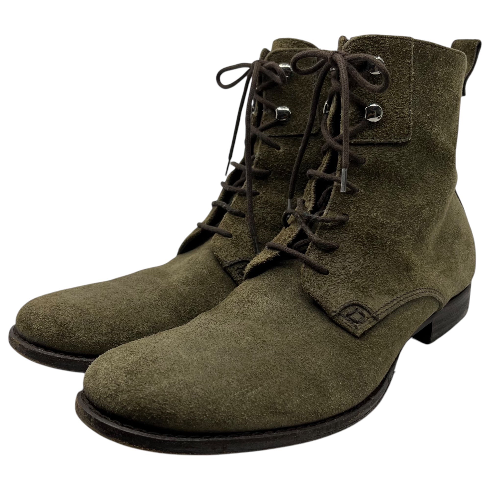 DOLCE&GABBANA(ドルチェ&ガッバーナドルガバ) suede lace-up boots スウェード 編み上げ ブーツ スエード 1043 7(25.0cm) カーキ