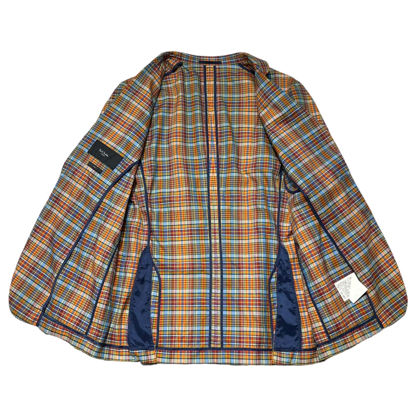 PAUL SMITH LONDON(ポールスミス ロンドン) 15SS plaid encon jacket チェック柄 アンコン ジャケット テーラード PL-IS-74542 L レッド×ブルー