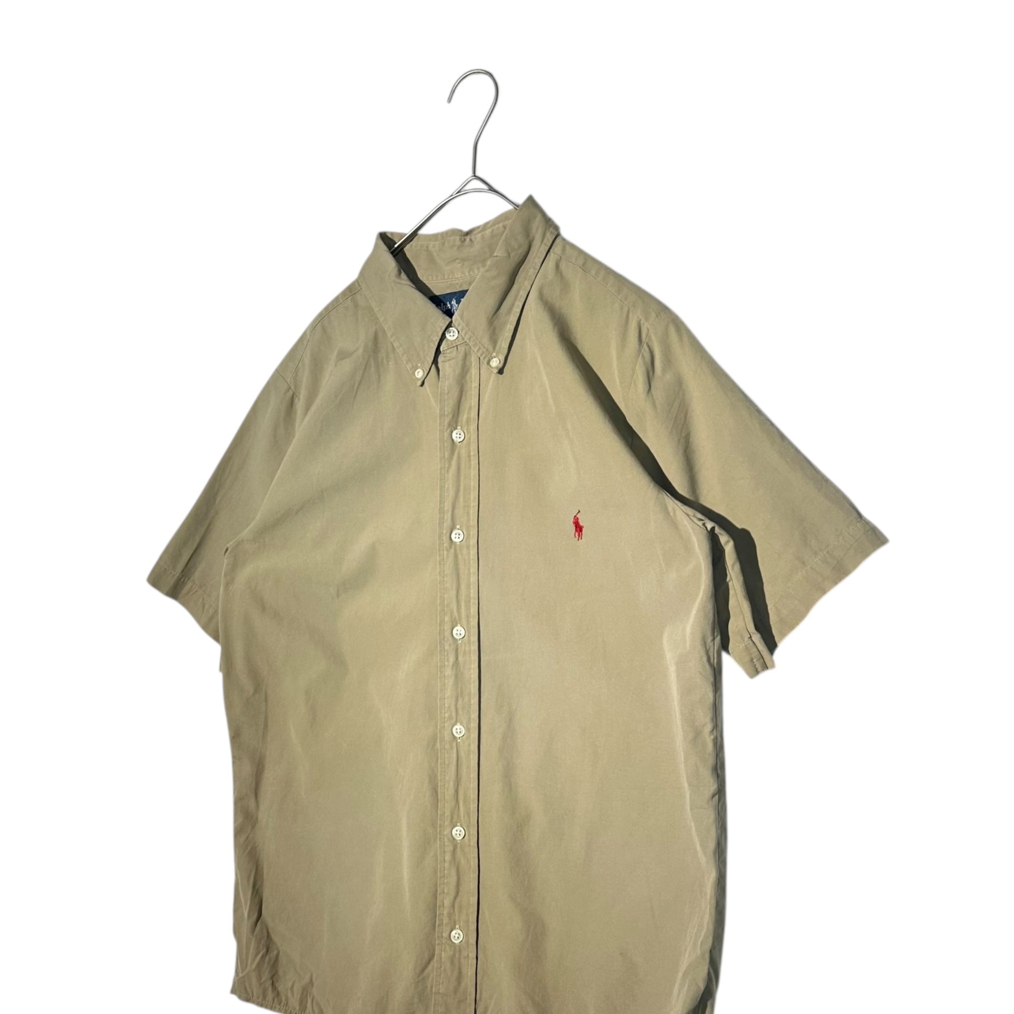 POLO RALPH LAUREN(ポロラルフローレン) Pony Logo Embroidery BD S/S Shirt ポニー ロゴ 刺繍 BD 半袖 シャツ XXL カーキ