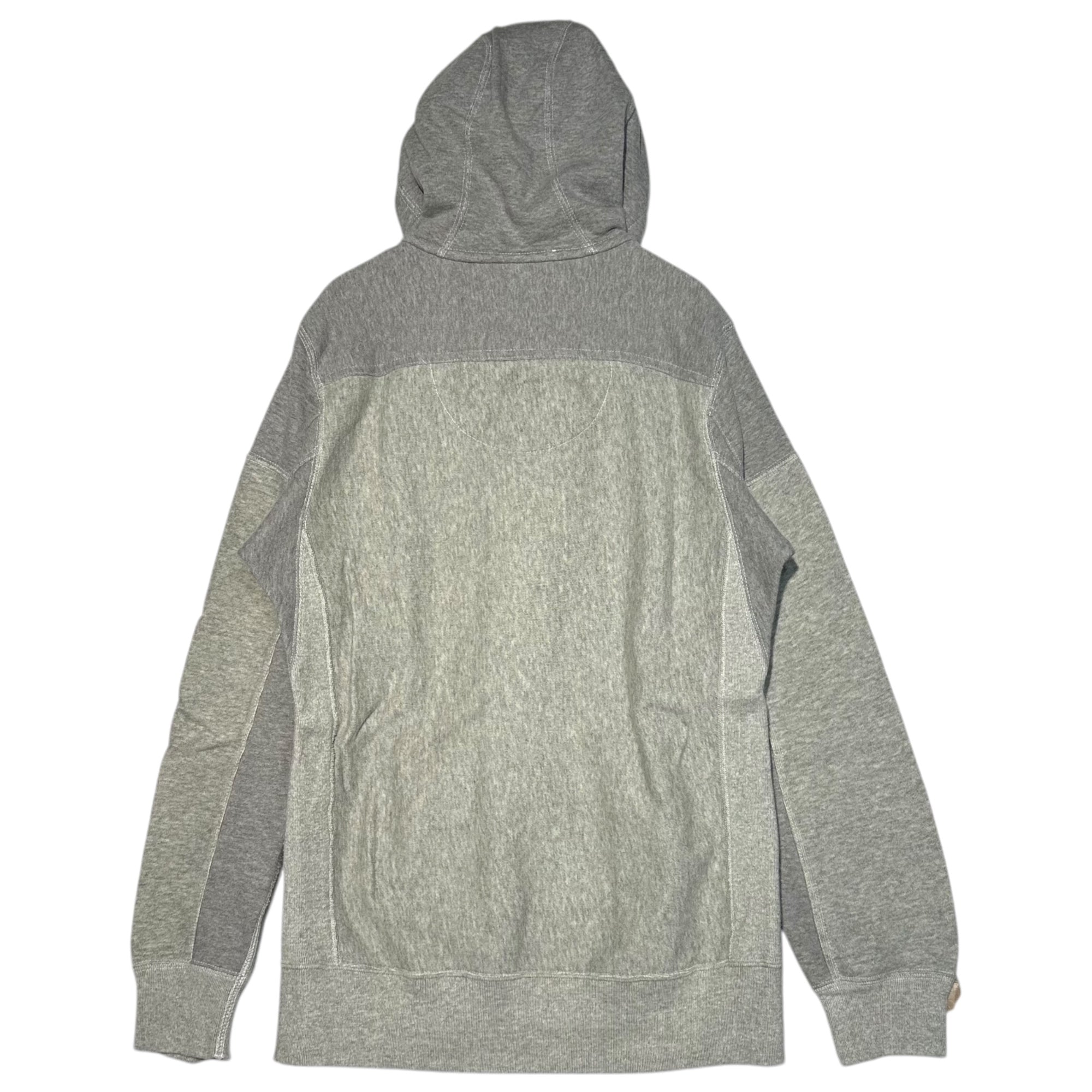 eye CdG JUNYA WATANABE MAN×Champion(アイコムデギャルソンジュンヤワタナベマン×チャンピオン) 15SS Docking Reverse Weave Zip Hoodie ドッキング リバースウィーブ ジップ パーカー WO-T917 M グレー×ネイビー AD2014