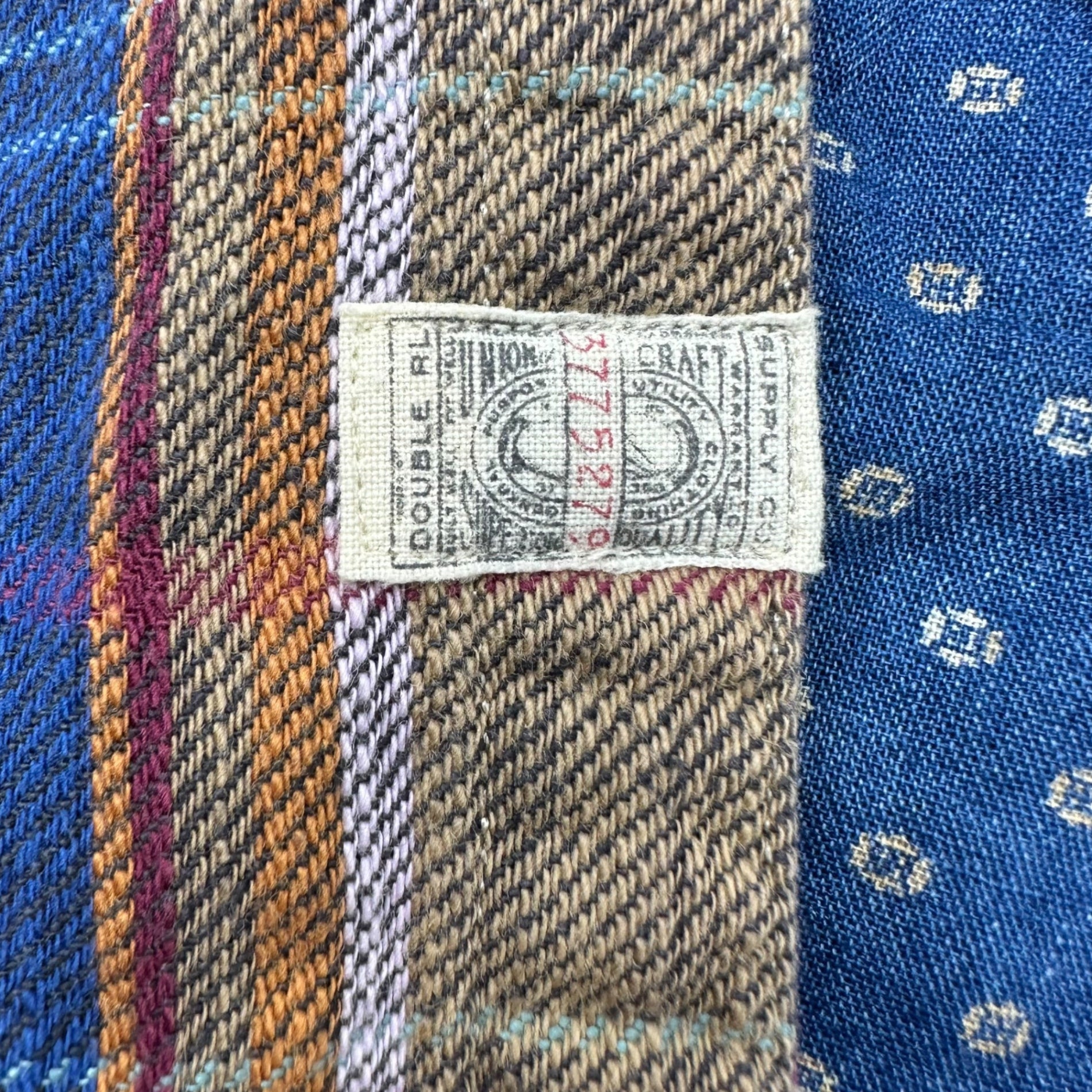 RRL(ダブルアールエル) Chinstrap Check Long Sleeve Work Shirt チンストラップ チェック 長袖 ワーク シャツ S ブルー×レッド