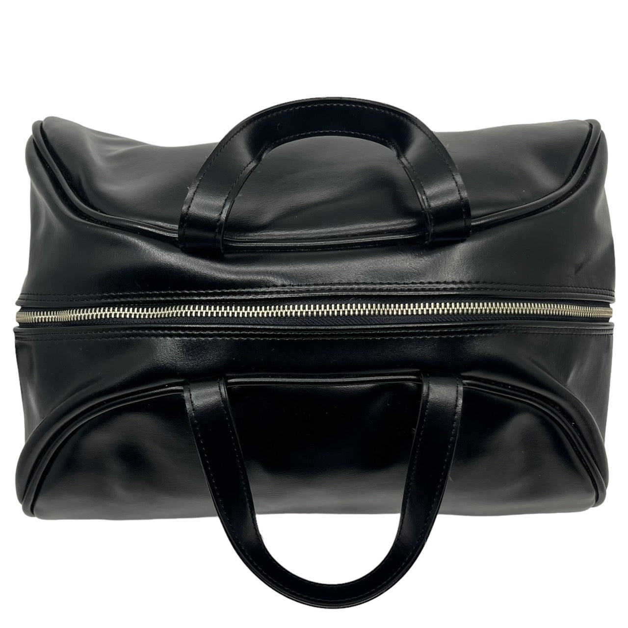 COMME des GARCONS(コムデギャルソン) オールドテキストロゴマディソンバッグ/00S/稀少/PVC/ボウリングバッグ GI-K202 ブラック×ホワイト