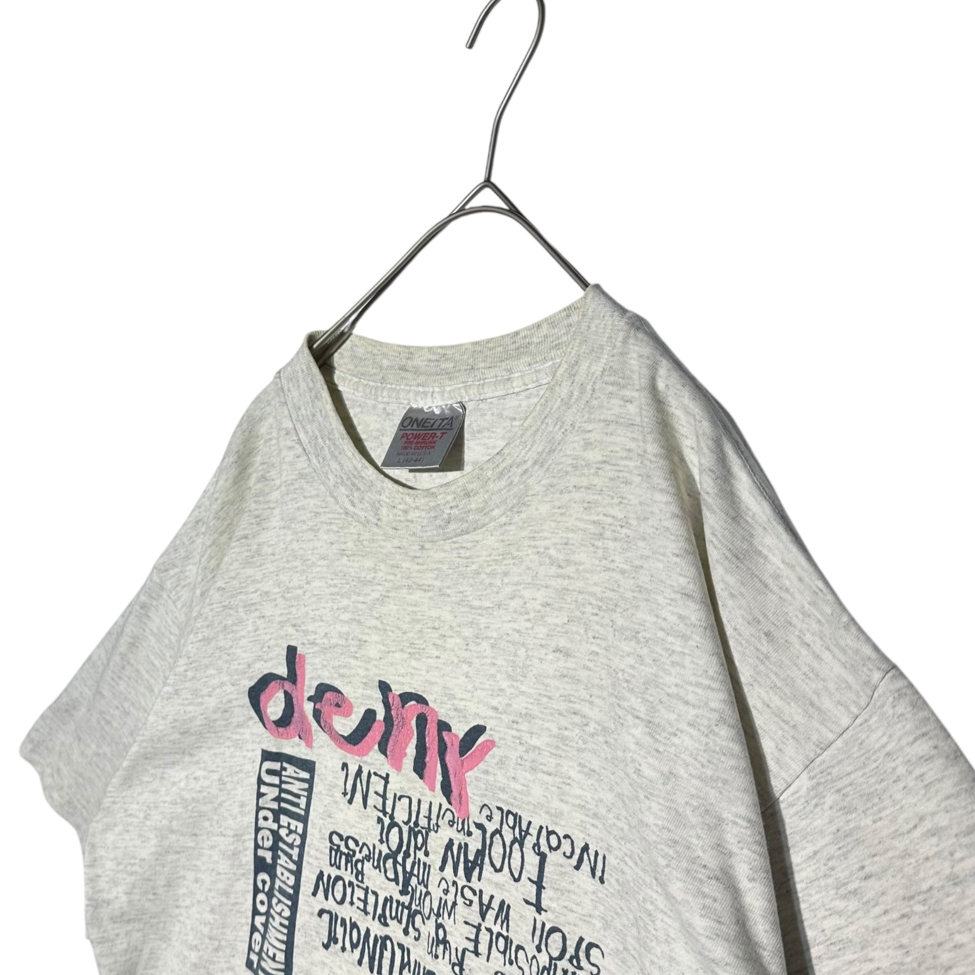 UNDERCOVER(アンダーカバー) 90's Hand Printed Riot Police Print ONE AND ONLY “PUNK” T-Shirt 90年代 手刷り 機動隊 プリント ONE AND ONLY「パンク」Tシャツ L ライトグレー
