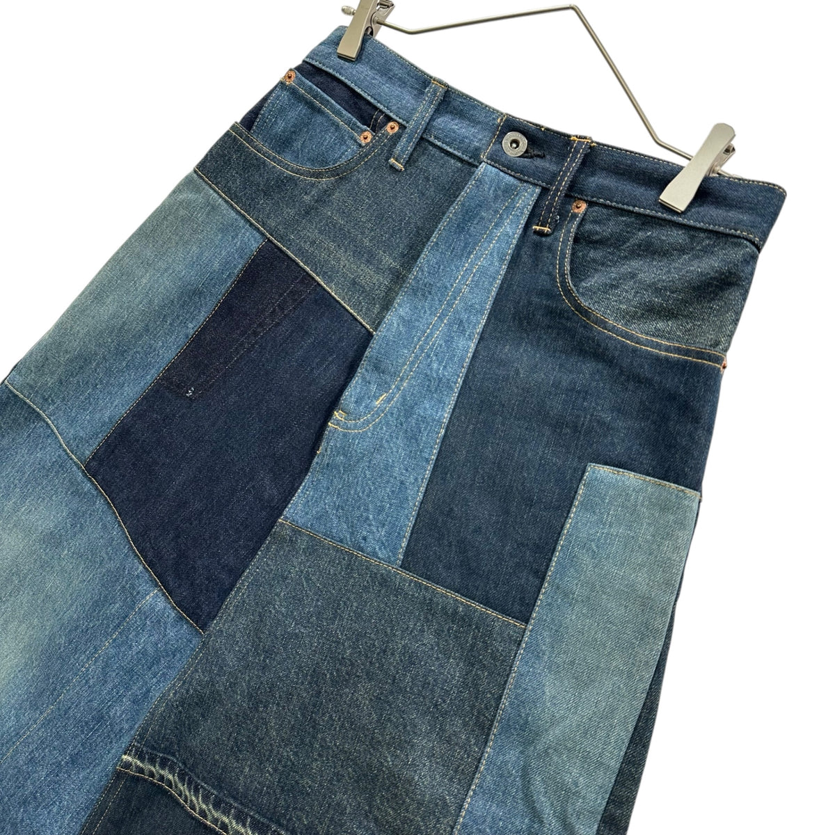 COMME des GARCONS JUNYA WATANABE(コムデギャルソンジュンヤワタナベ) 2018AW Denim Patchwork Sul Elle Pants デニム パッチワーク ペンギン サルエル パンツ XB-P006 XS インディゴ AD2018