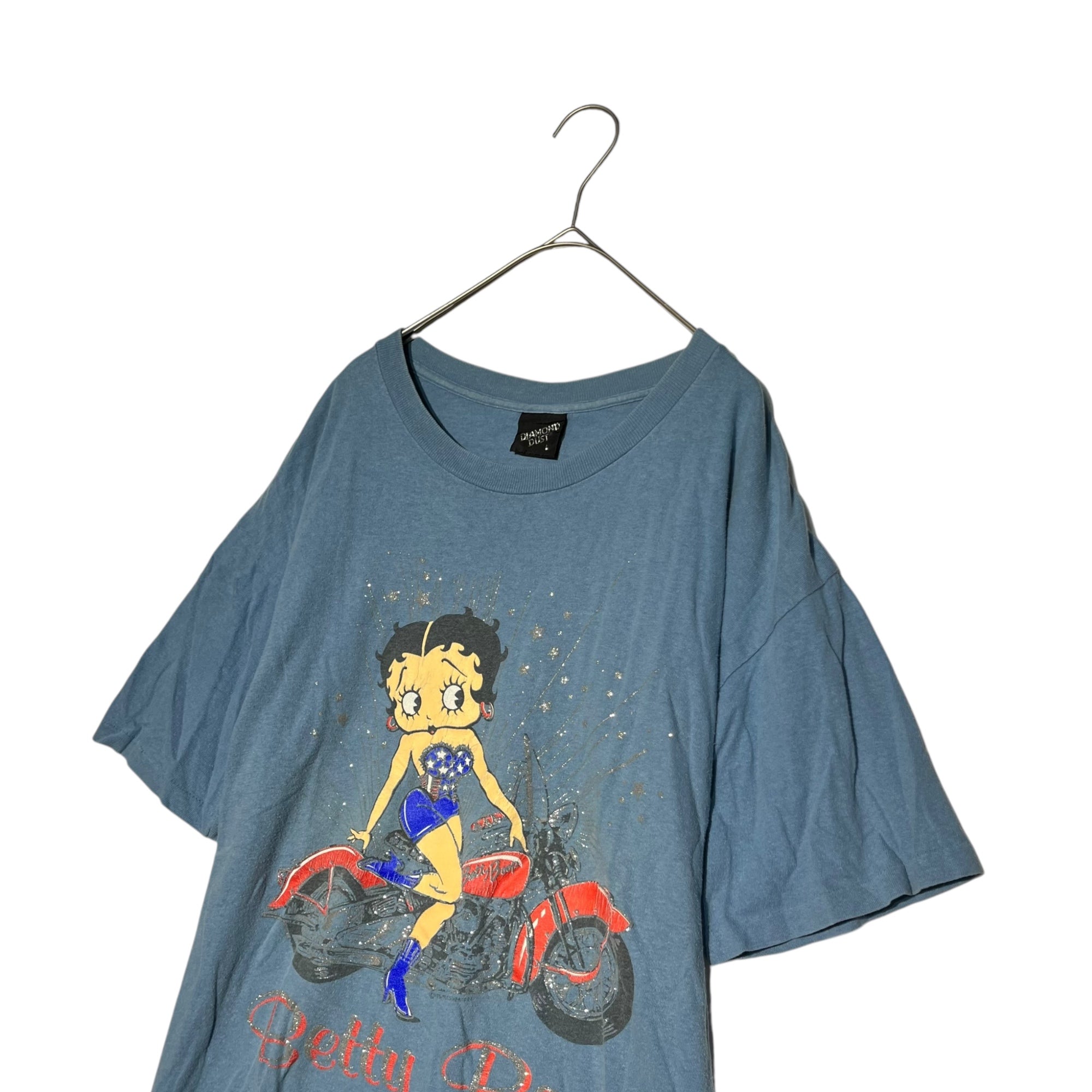 VINTAGE(ヴィンテージ) ©1994 BETTY BOOP riding a bike Tee ベティー バイク Tシャツ L ブルー 90年代 90's ヴィンテージ キャラクター