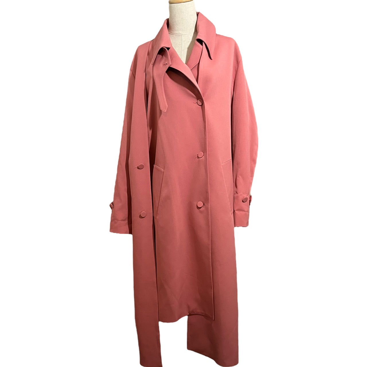 Rokh(ロク) layered double breasted long coat/レイヤードダブルブレストロングコート 00000136681446 SIZE S ピンク