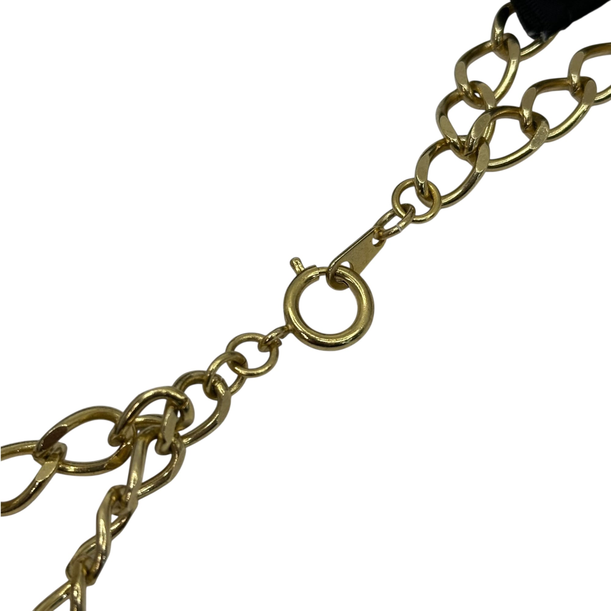 tricot COMME des GARCONS(トリココムデギャルソン) Triple-Strand Knit Chain Necklace 3連 ニット チェーン ネックレス TH-N205 ブラック×ゴールド
