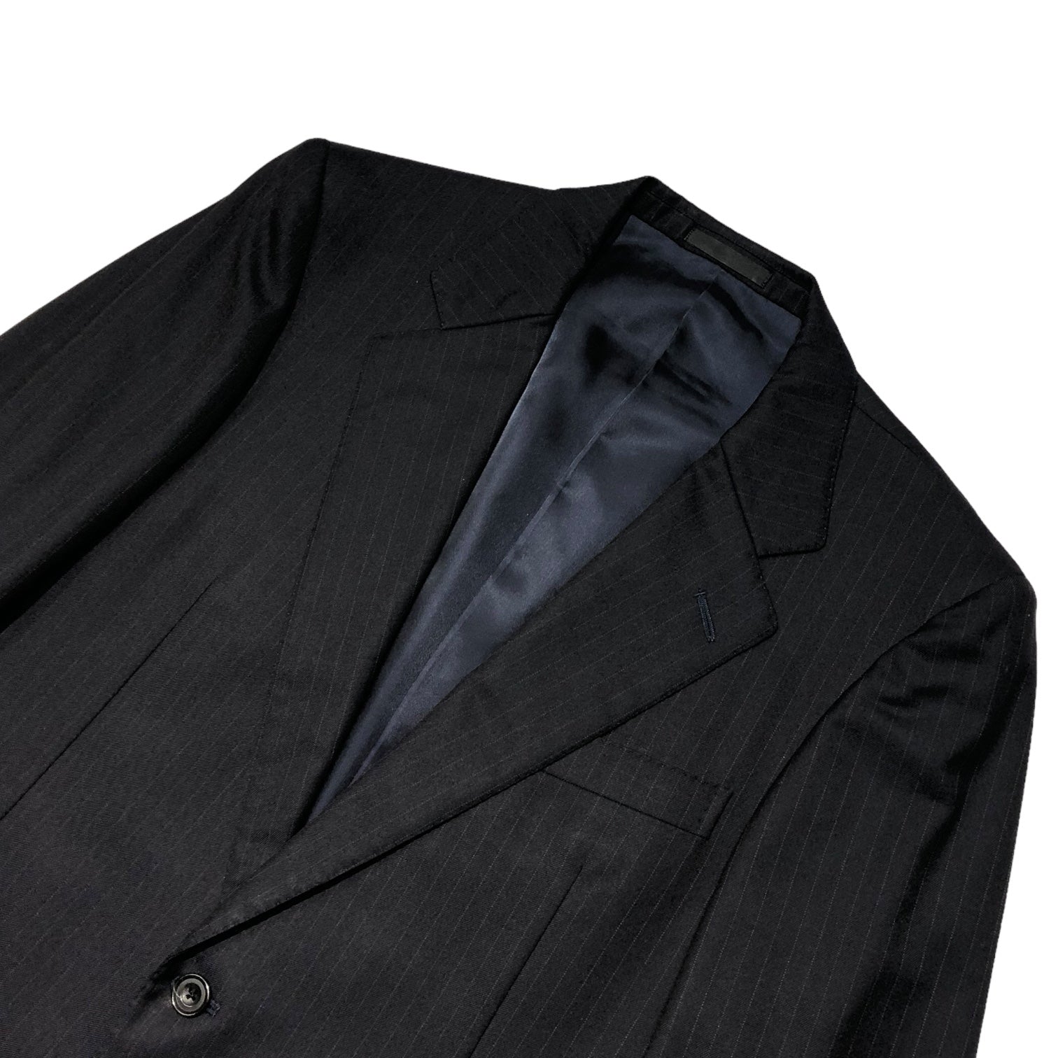 Burberrys(バーバリーズ) 80’s~90's ストライプ 2B テーラード ジャケット A5 ネイビー ヴィンテージ ネーム刺繍有