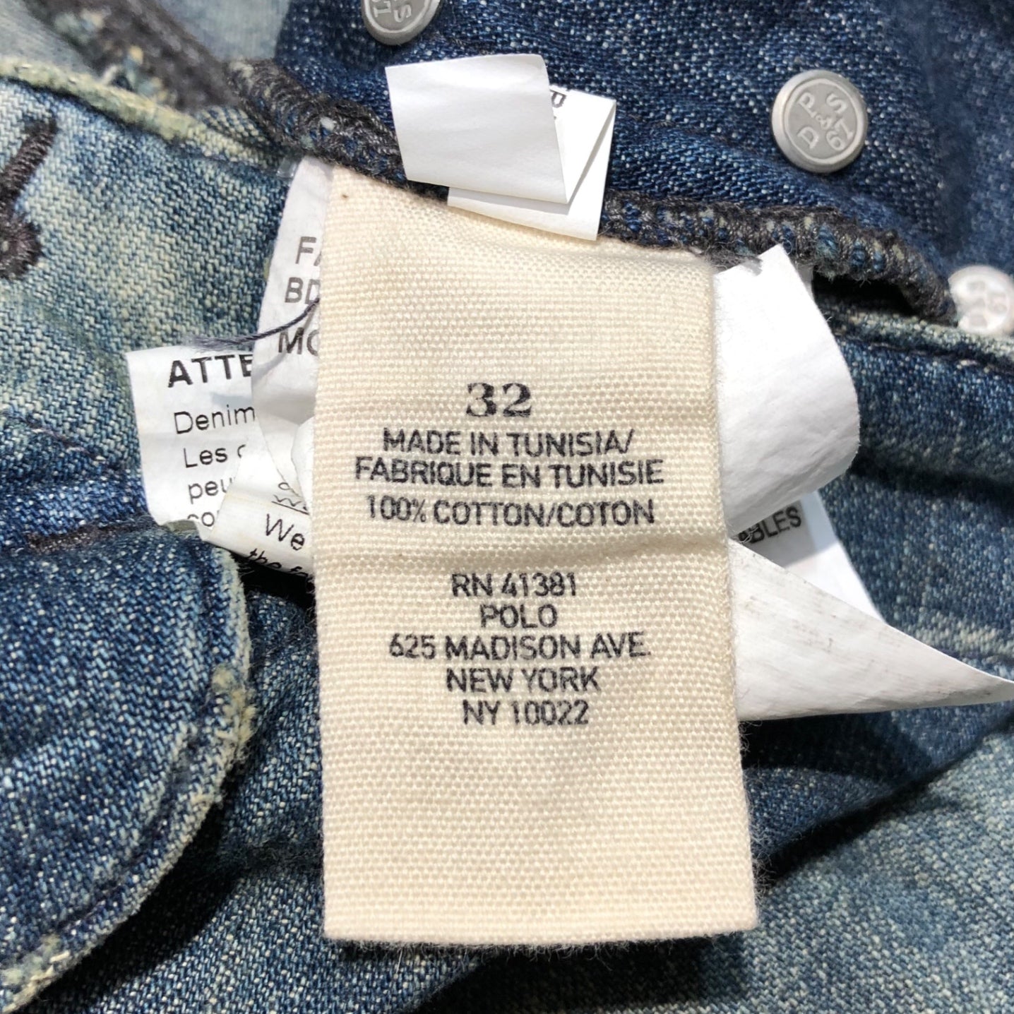 POLO RALPH LAUREN(ポロラルフローレン) Vintage distressed denim cargo shorts ヴィンテージ 加工 デニム カーゴ ショーツ 32 インディゴ ショート パンツ ダメージ加工 ハーフ