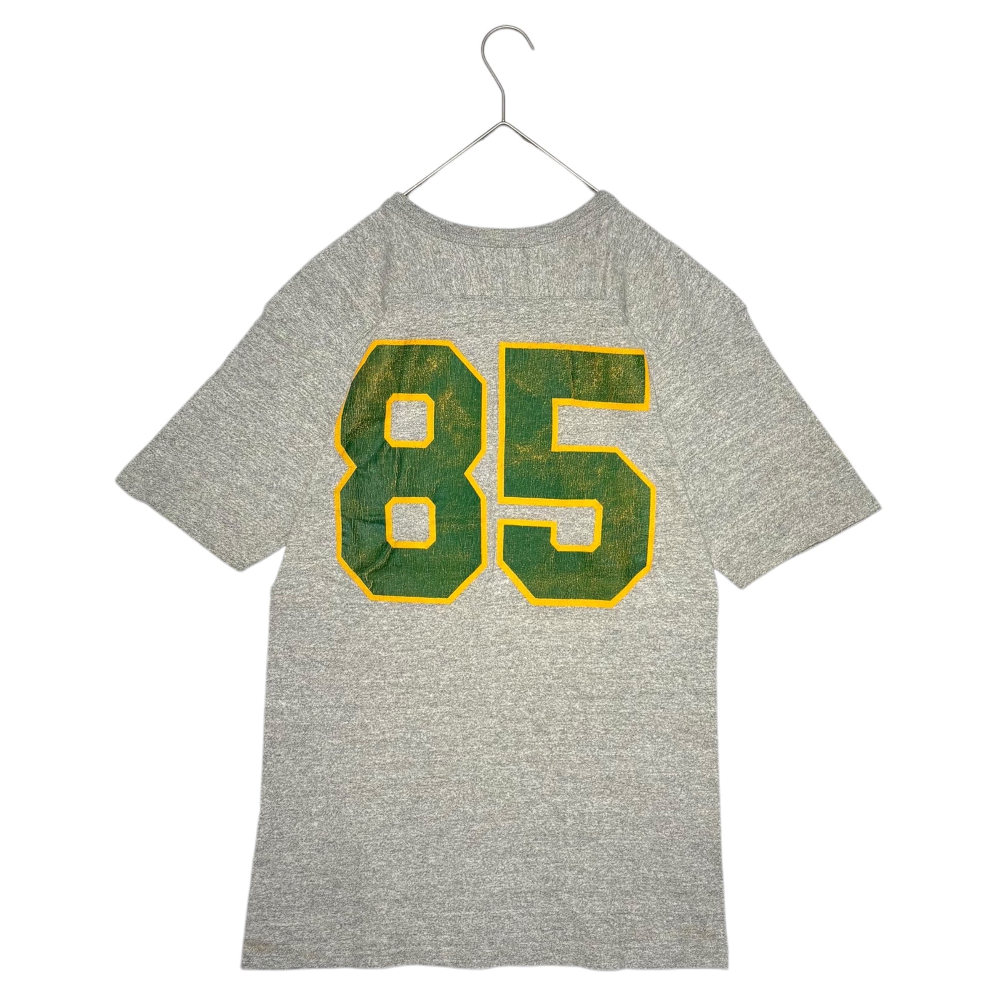 Champion(チャンピオン) 80's USA made ”ST. NORBERT 85 COLLEGE” Football Tee フットボール Tシャツ M グレー×グリーン トリコタグ 80年代 ヴィンテージ
