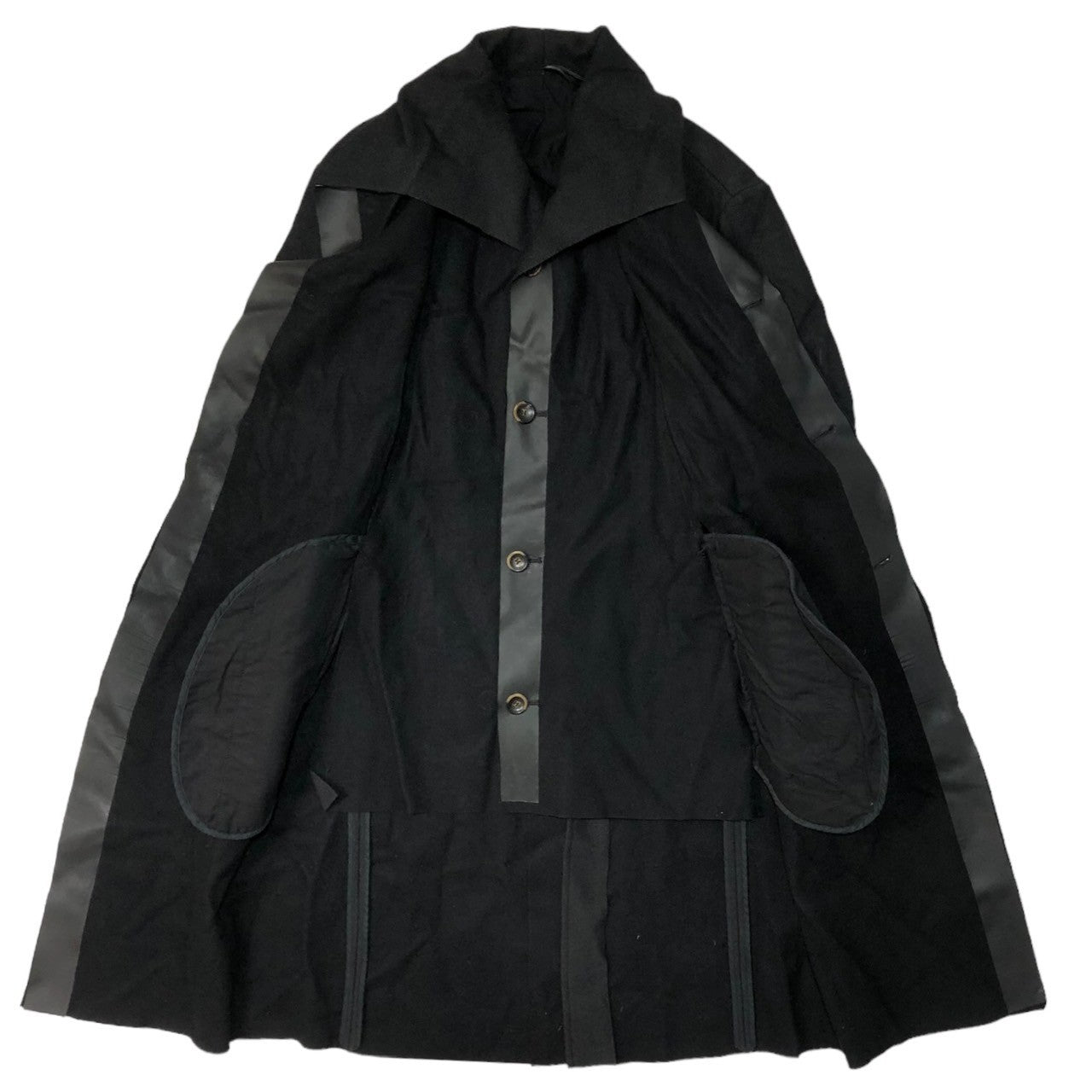 masnada(マスナダ) 14AW Urethane resin pressure bonding tape layered coat ウレタン樹脂 圧着テープ レイヤード コート M1316 SIZE 44(S) ブラック