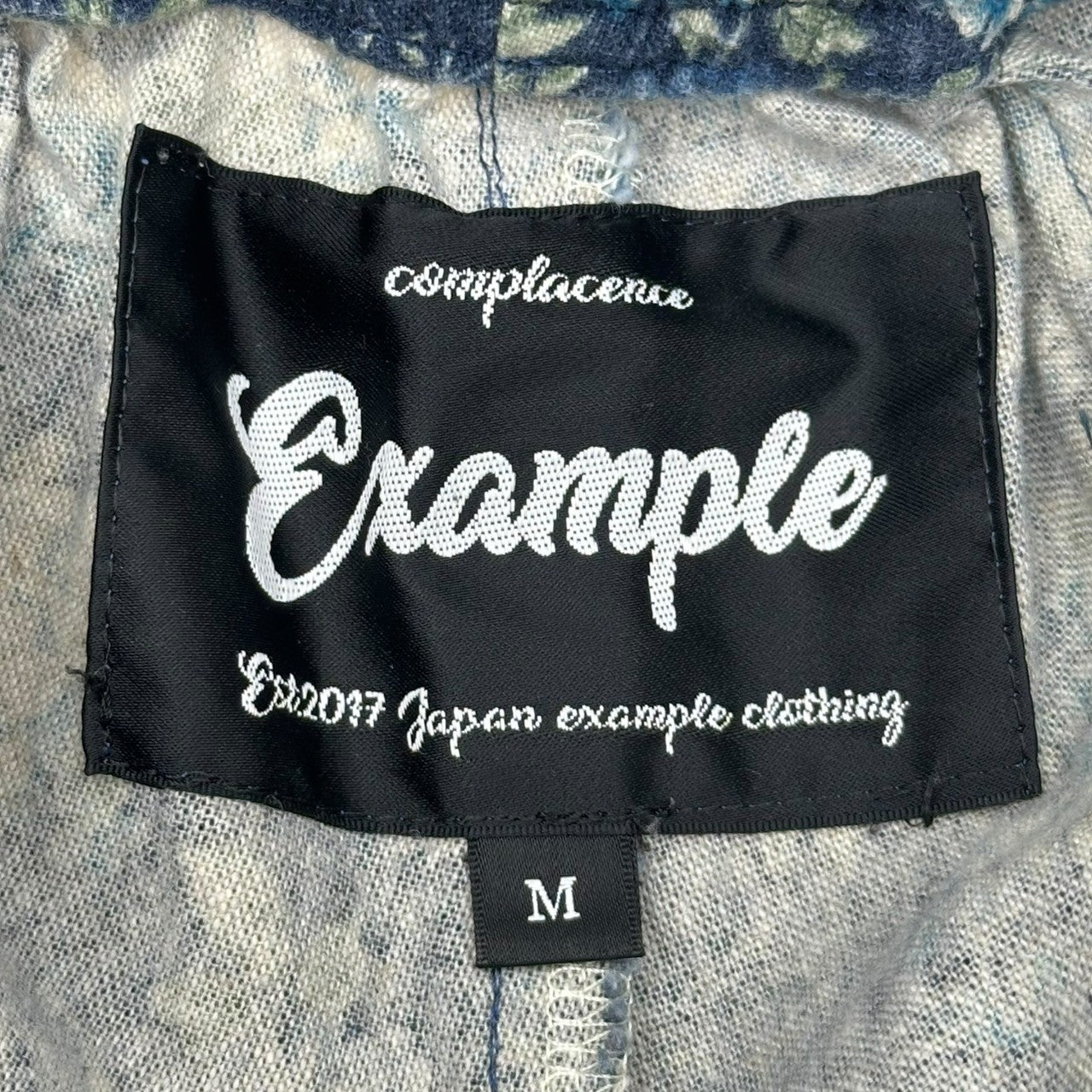 EXAMPLE(エグザンプル) FLOWER CANVAS PANTS フラワー キャンバス パンツ M ブルー ジョガー 花柄
