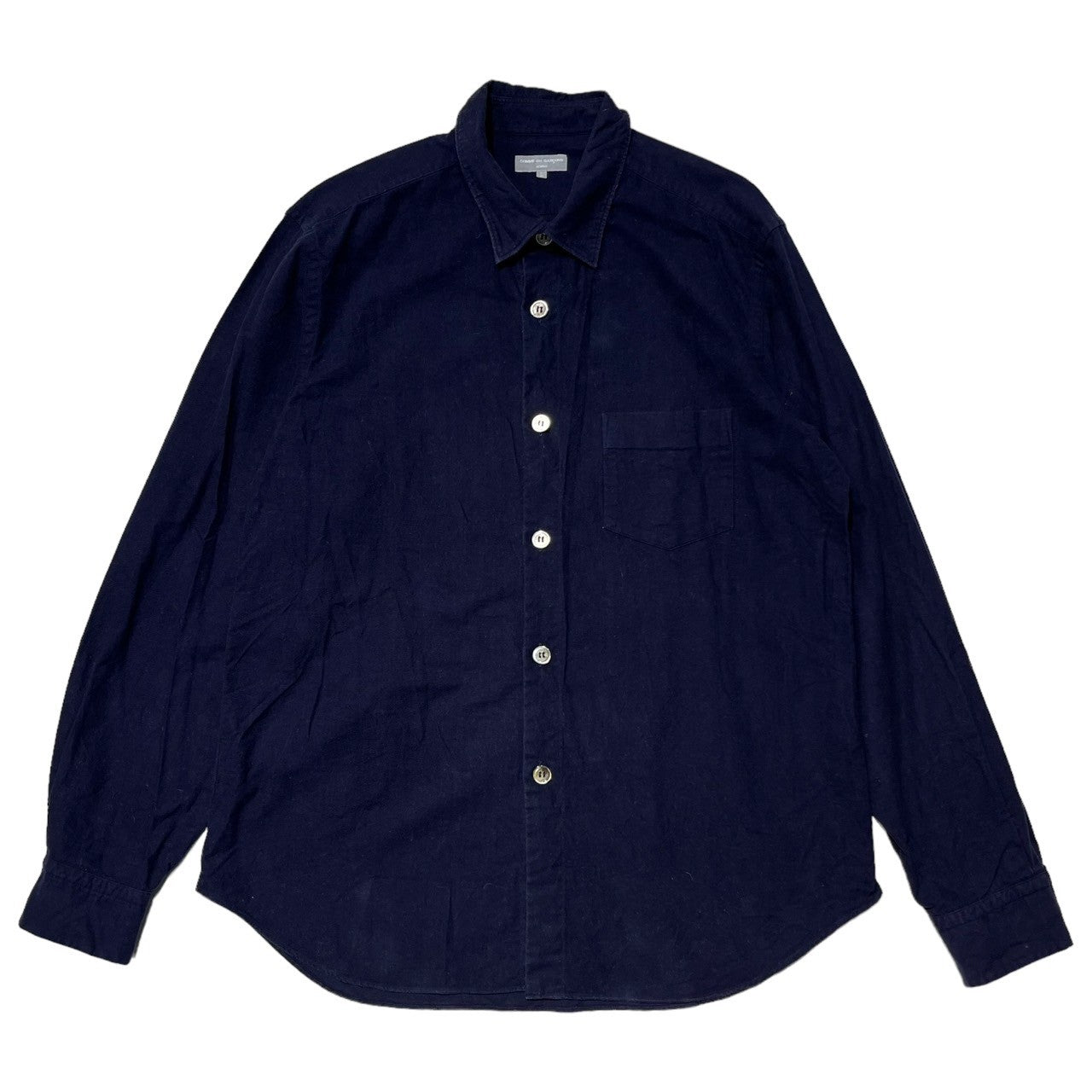 COMME des GARCONS HOMME(コムデギャルソンオム) 03AW Lining pattern moleskin type shirt 裏地柄 モールスキンタイプ シャツ 田中オム 表記無し(FREE) ネイビー×ホワイト×レッド