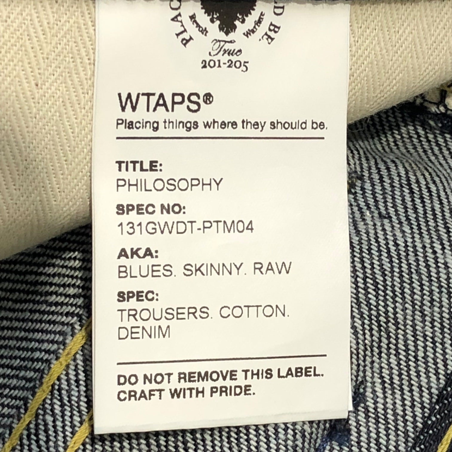 WTAPS(ダブルタップス) BLUES SKINNY RAW スキニー デニム 131GWDT-PTM04 M インディゴ