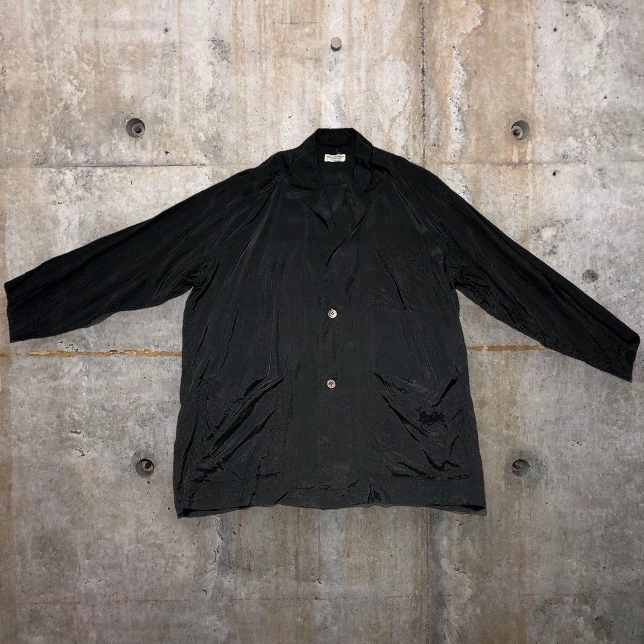 robe de chambre COMME des GARCONS(ローブドシャンブルコムデギャルソン) 90'sレーヨンシャツジャケット RB-050210 表記なし(メンズLサイズ程度) ブラック