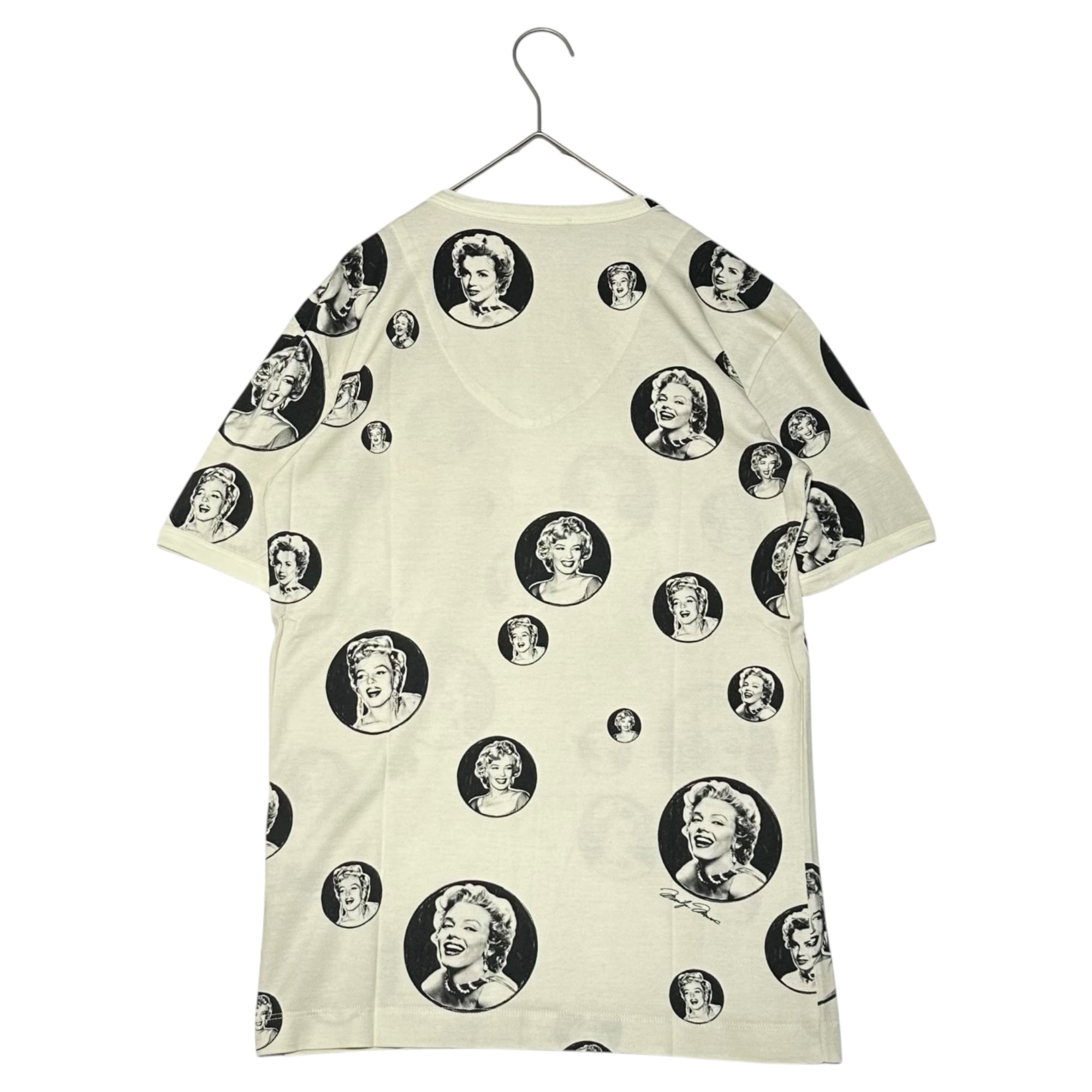 DOLCE&GABBANA(ドルチェ&ガッバーナドルガバ) ”Marilyn Monroe” Dot T-shirt マリリンモンロー ドット Tシャツ G8FE7T G7CAX 46(S程度) ベージュ×ブラック