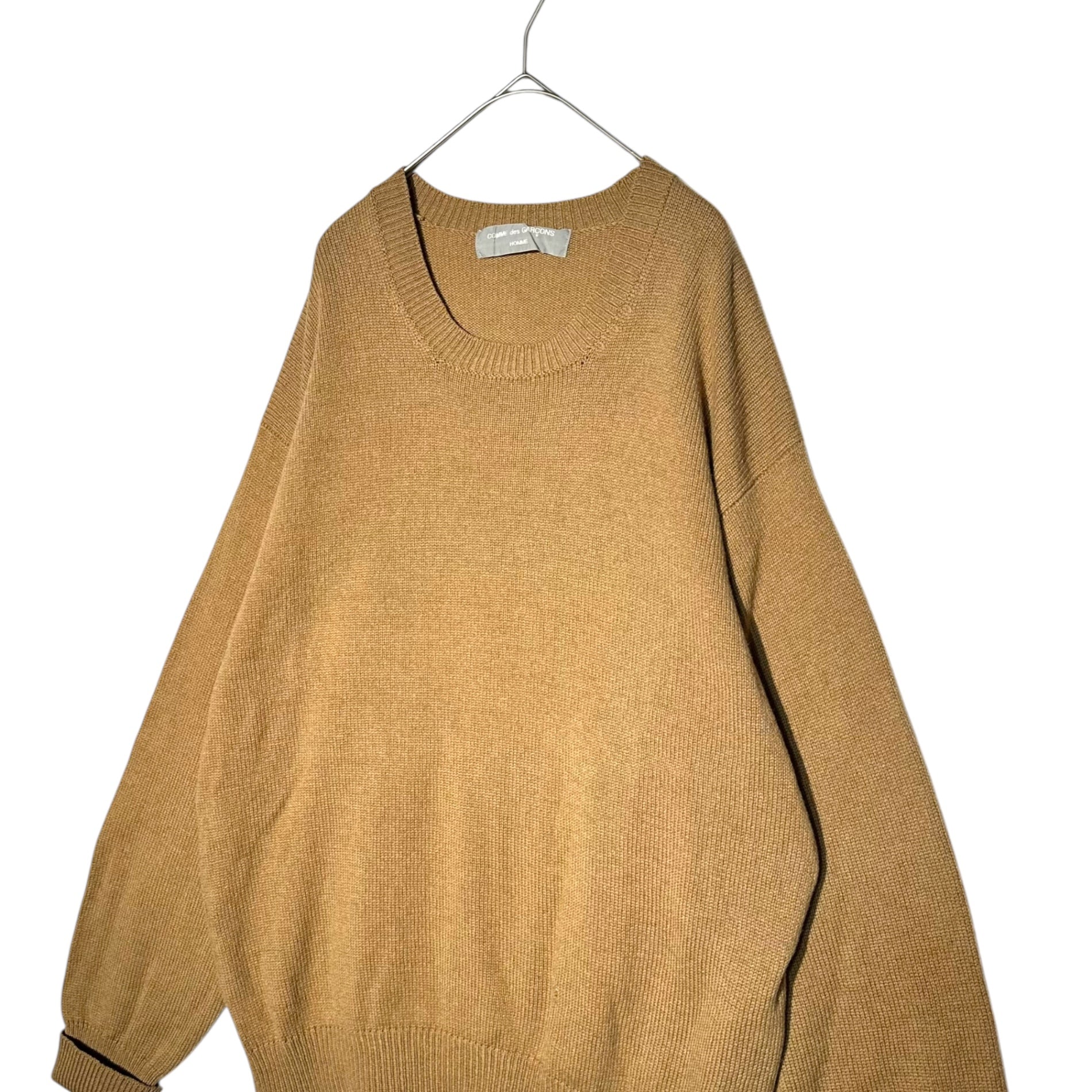 COMME des GARCONS HOMME(コムデギャルソンオム) 89's vintage camel wool pullover knit/キャメルウールプルオーバーニット/80年代/ヴィンテージ HN-080050 SIZE FREE ベージュ AD1989 本人期