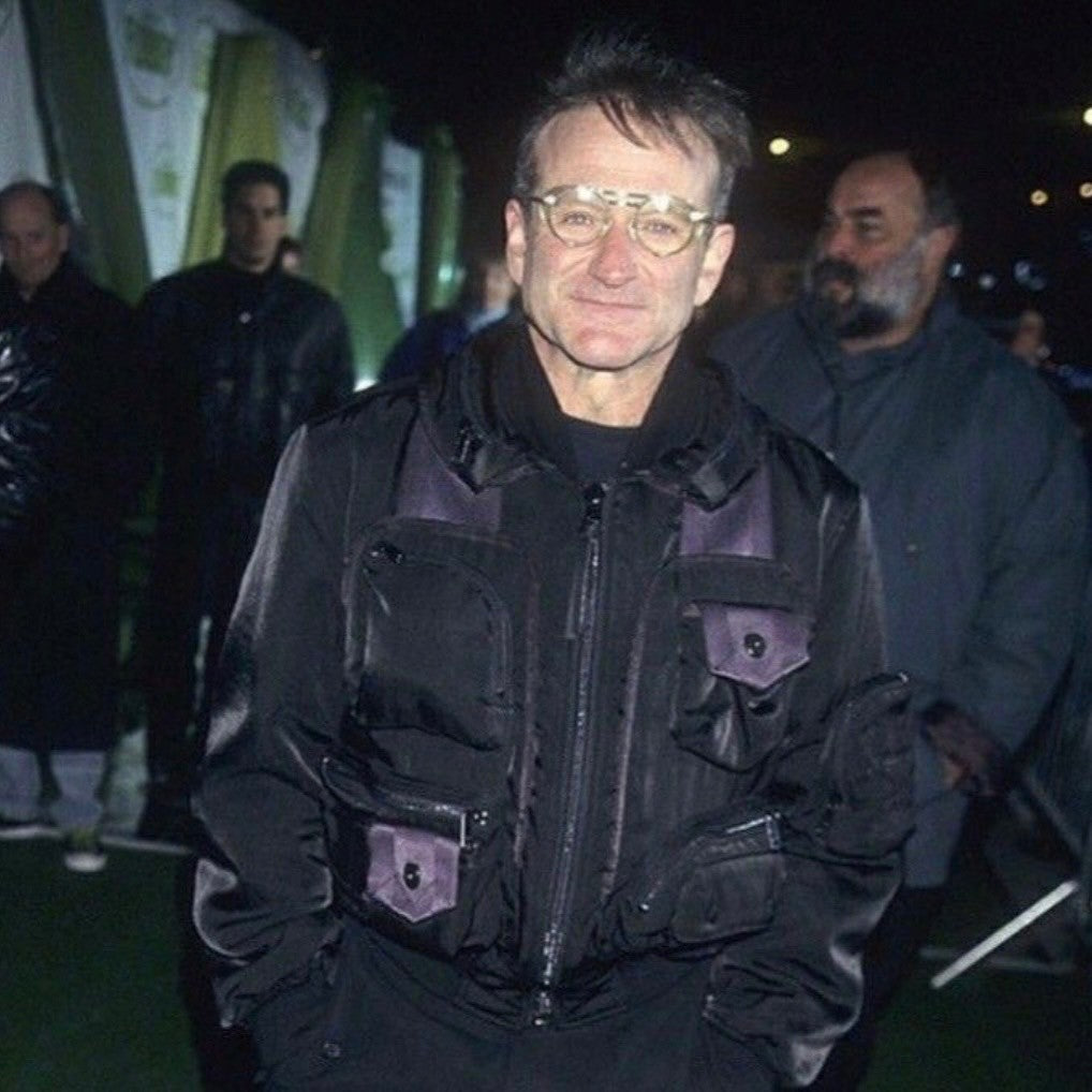 【SALE対象外】ISSEY MIYAKE MEN(イッセイミヤケメン) 96AW Archive Parachute Cargo Bomber Jacket アーカイブ パラシュート カーゴ ボンバー ジャケット ME63-FC460 M グレー×ネイビー