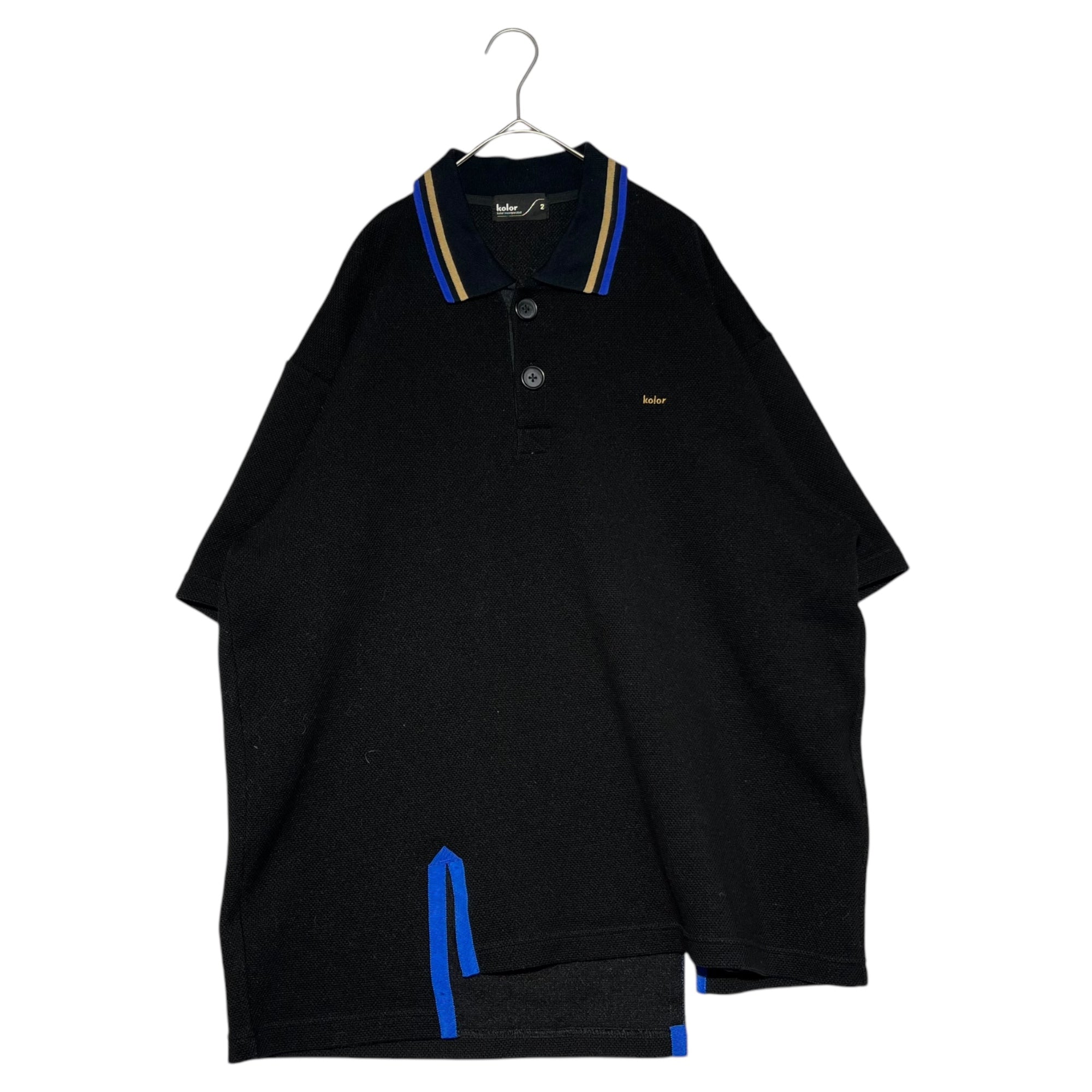 kolor(カラー) 20SS big pique polo shirt ビッグ 鹿の子 ポロシャツ 20SC-T03202 2(M) ブラ