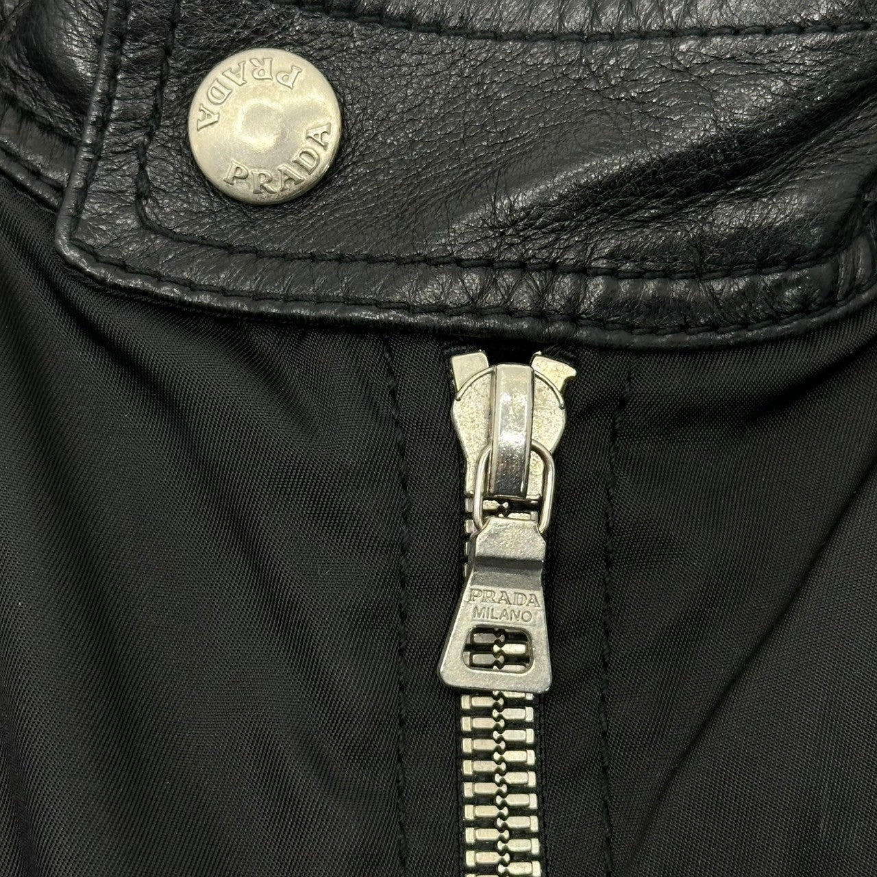 PRADA(プラダ) 1996 Archive Leather Nylon Docking Vest アーカイブ レザー ナイロン ドッキング ベスト M ブラック 90's 90年代