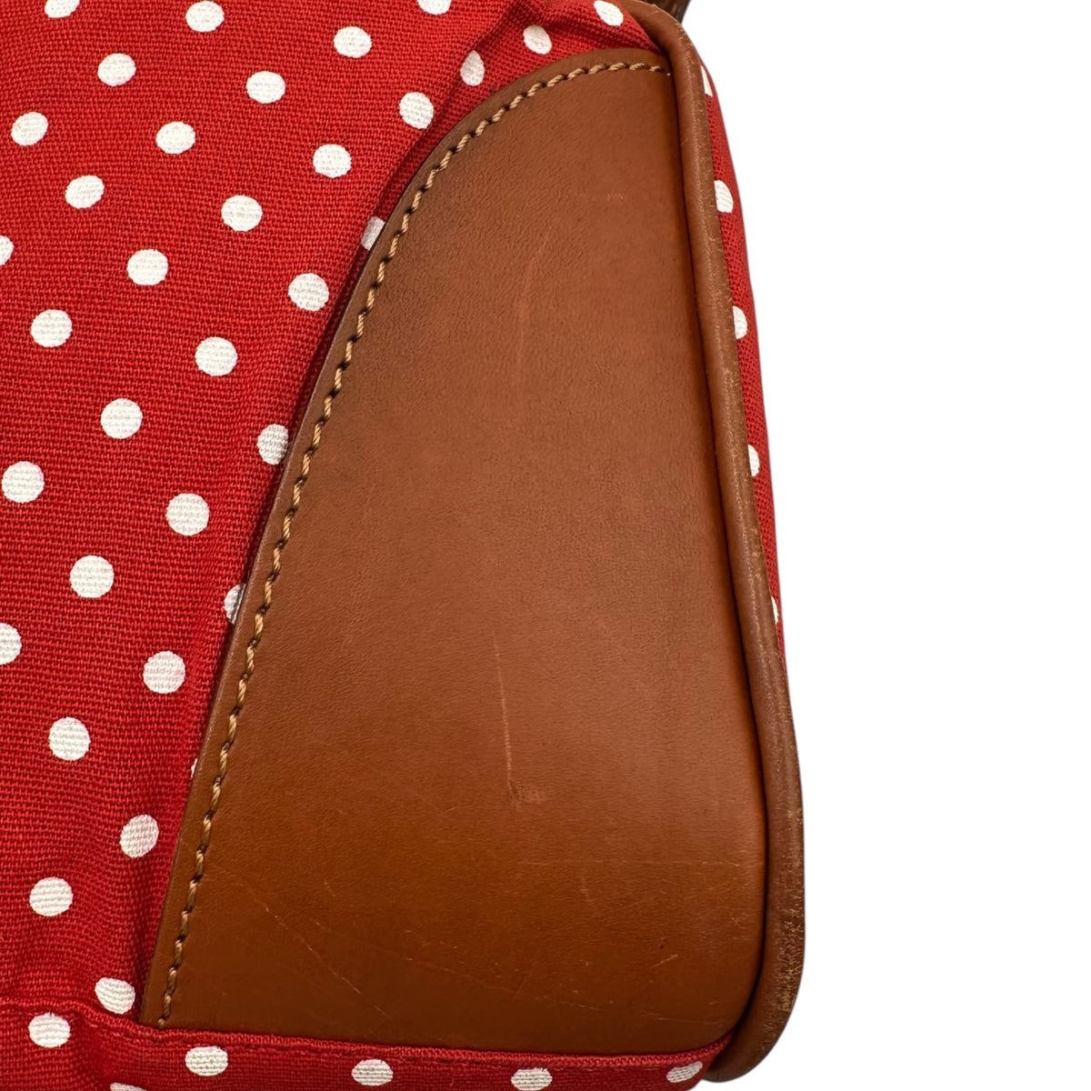 Felisi(フェリージ) Dot handbag ドット柄 ハンド バッグ レッド×ブラウン レザー