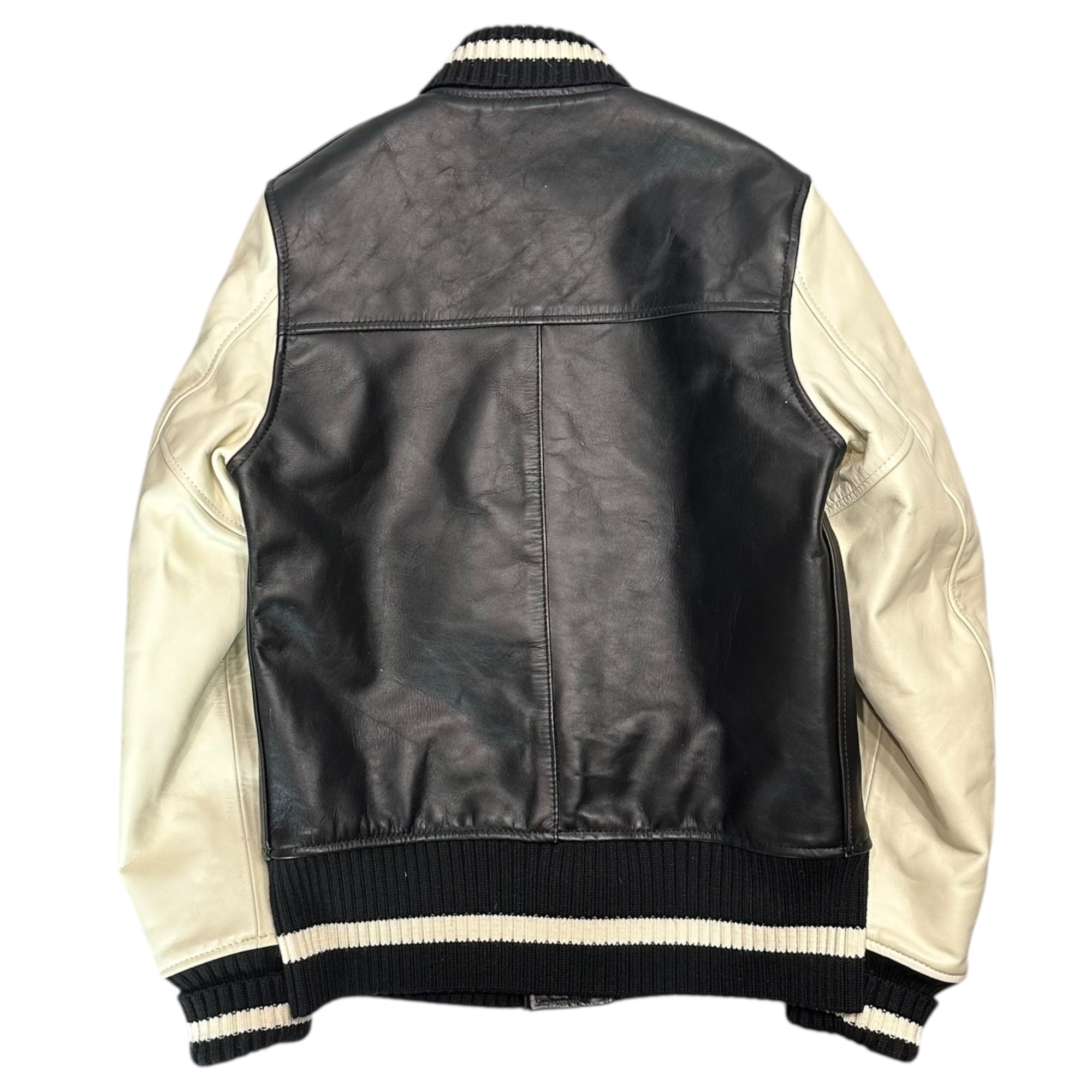 COMME des GARCONS JUNYA WATANABE MAN × VANSON(コムデギャルソンジュンヤワタナベマン × バンソン) 10AW All leather award jacket オールレザー アワード ジャケット スタジャン WF-J403 XS ブラック×ホワイト AD2010