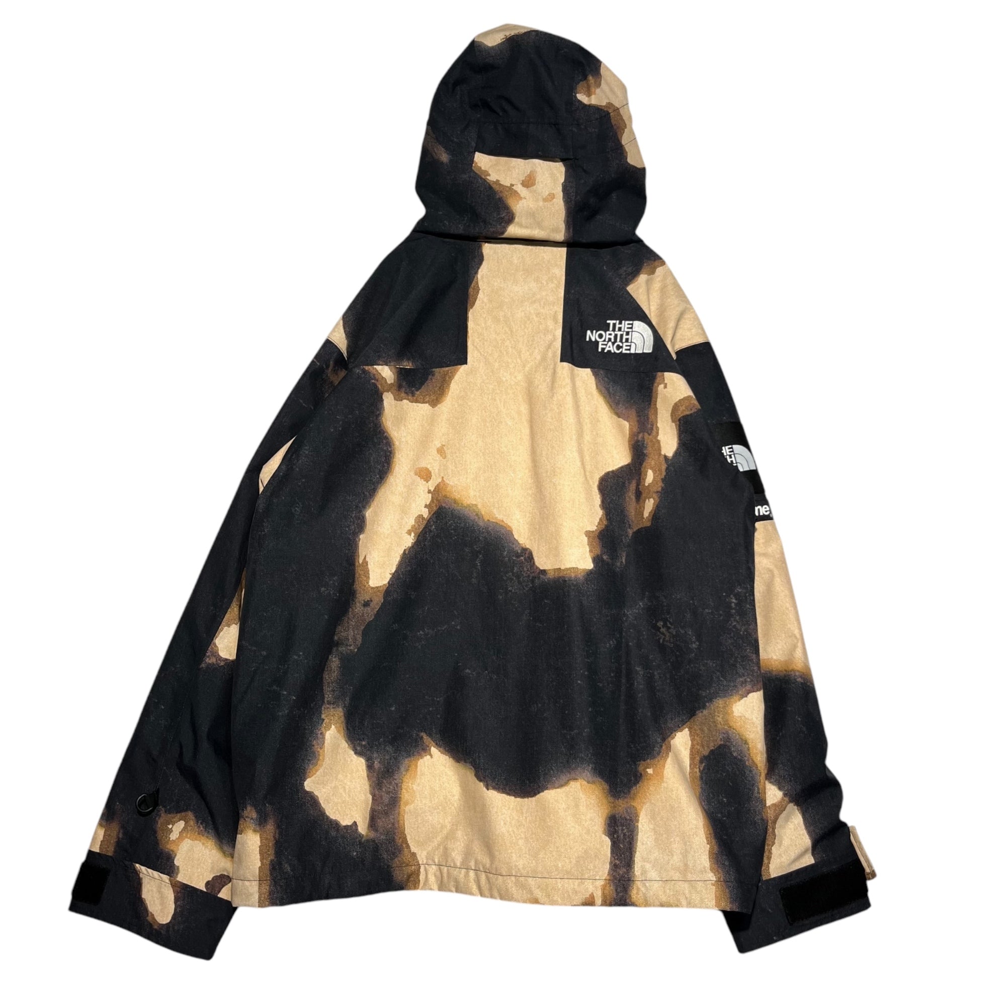 SUPREME×THE NORTH FACE(シュプリーム×ノースフェイス) 21AW Bleached Denim Print Mountain Jacket ブリーチド デニム マウンテン ジャケット NP52100I XL ブラック×ブラウン マウンテンパーカー