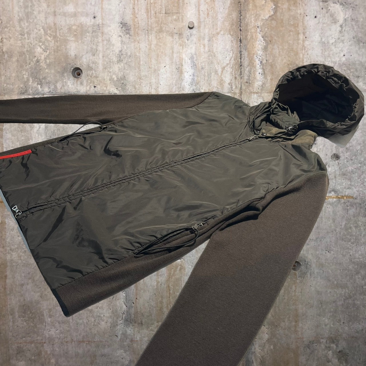 PRADA SPORT(プラダスポーツ) ニット切替ナイロンジャケット 50(XLサイズ程度) ブラウン