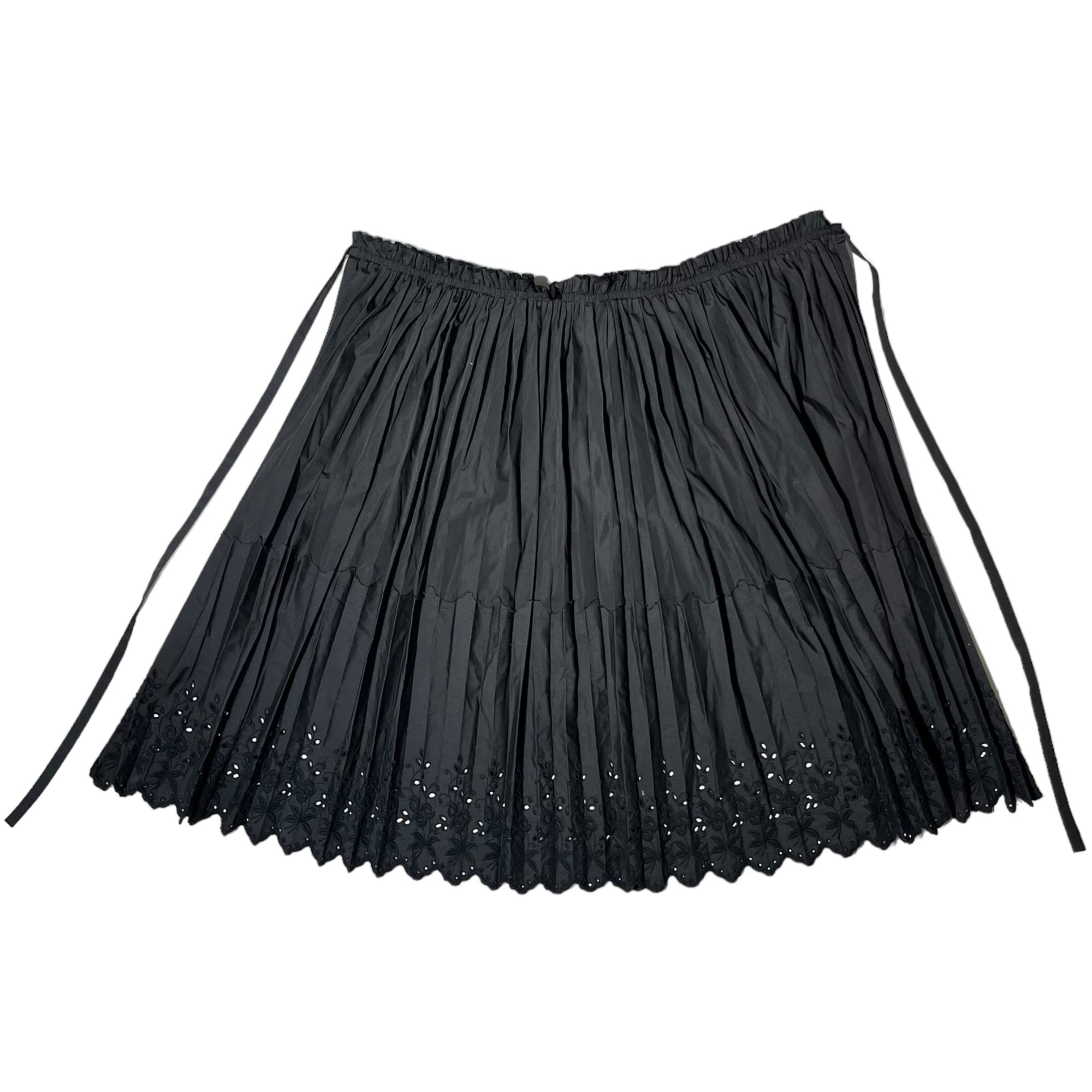 COMME des GARCONS(コムデギャルソン) 02SS Hem cutwork pleated long skirt 裾カットワーク プリーツ ロングスカート GE-S012 FREE ブラック AD2001