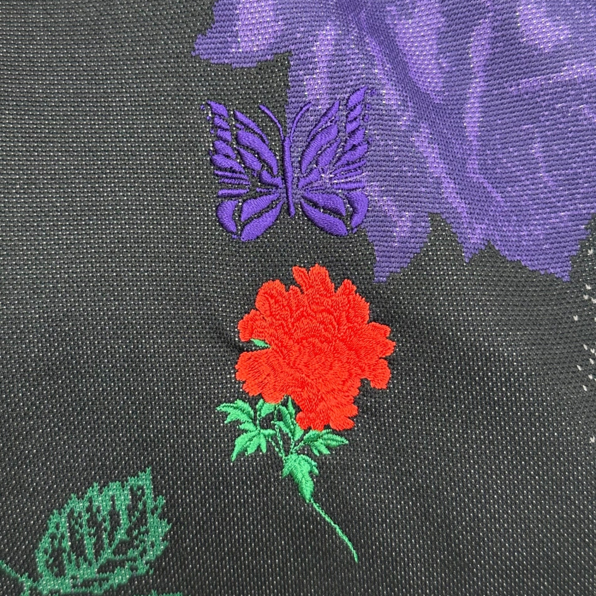 WILD SIDE YOHJI YAMAMOTO × NEEDLES(ワイルドサイド ヨウジヤマモト × ニードルズ) Skull Rose Track Jacket スカルローズ トラック ジャケット MR1038 L ブラック×パープル